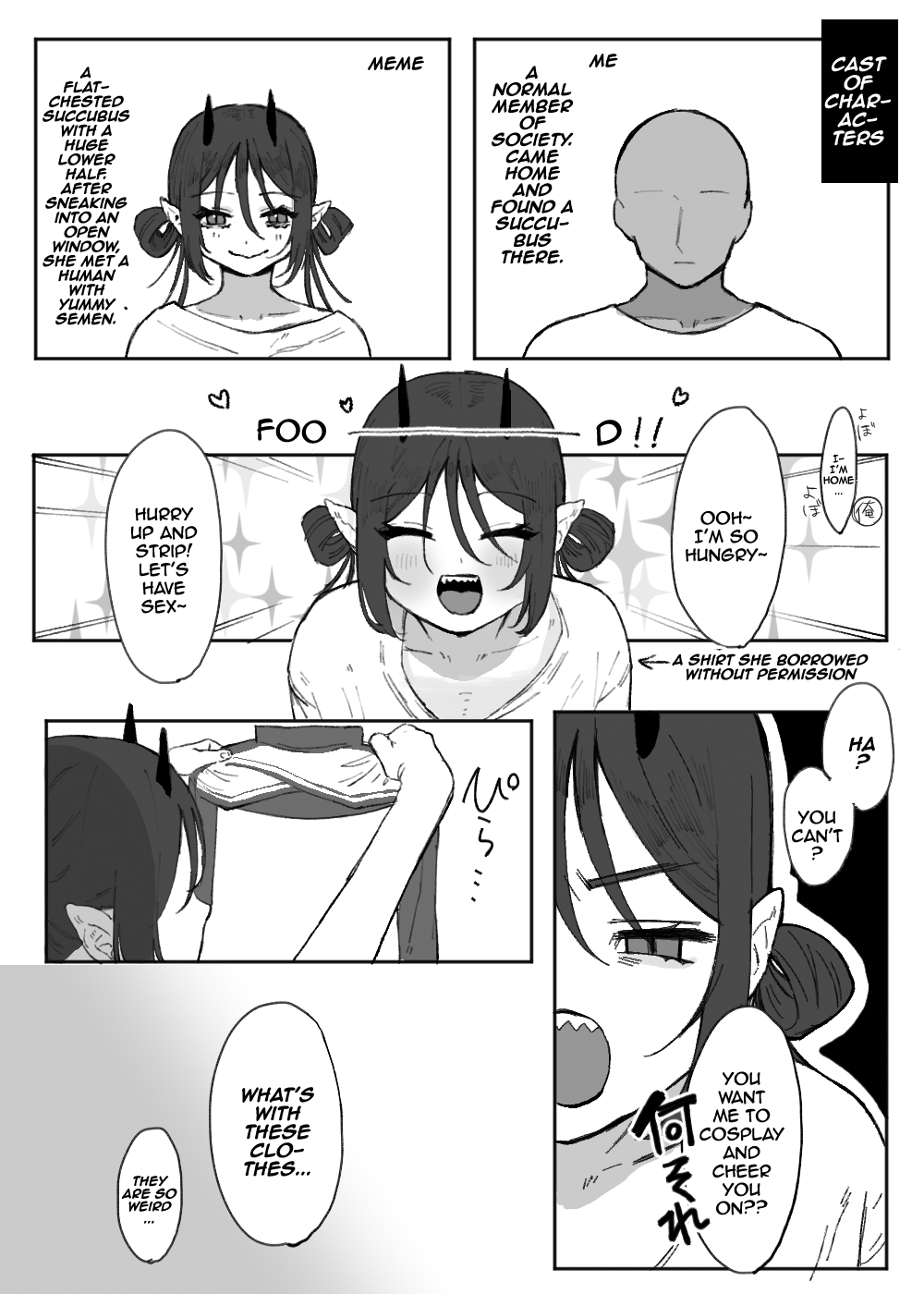 [Oyogi]Hinnyuu de Kahanshin Dekai Succubus ni Ouen Saretari Baka ni Sare Sarenagara Ecchi Suru Hanashi. | Fucking a Small-Breasted, Big-Assed Succubus While She Cheers Me On and Makes Fun of Me[English] {Doujins.com} Page 2