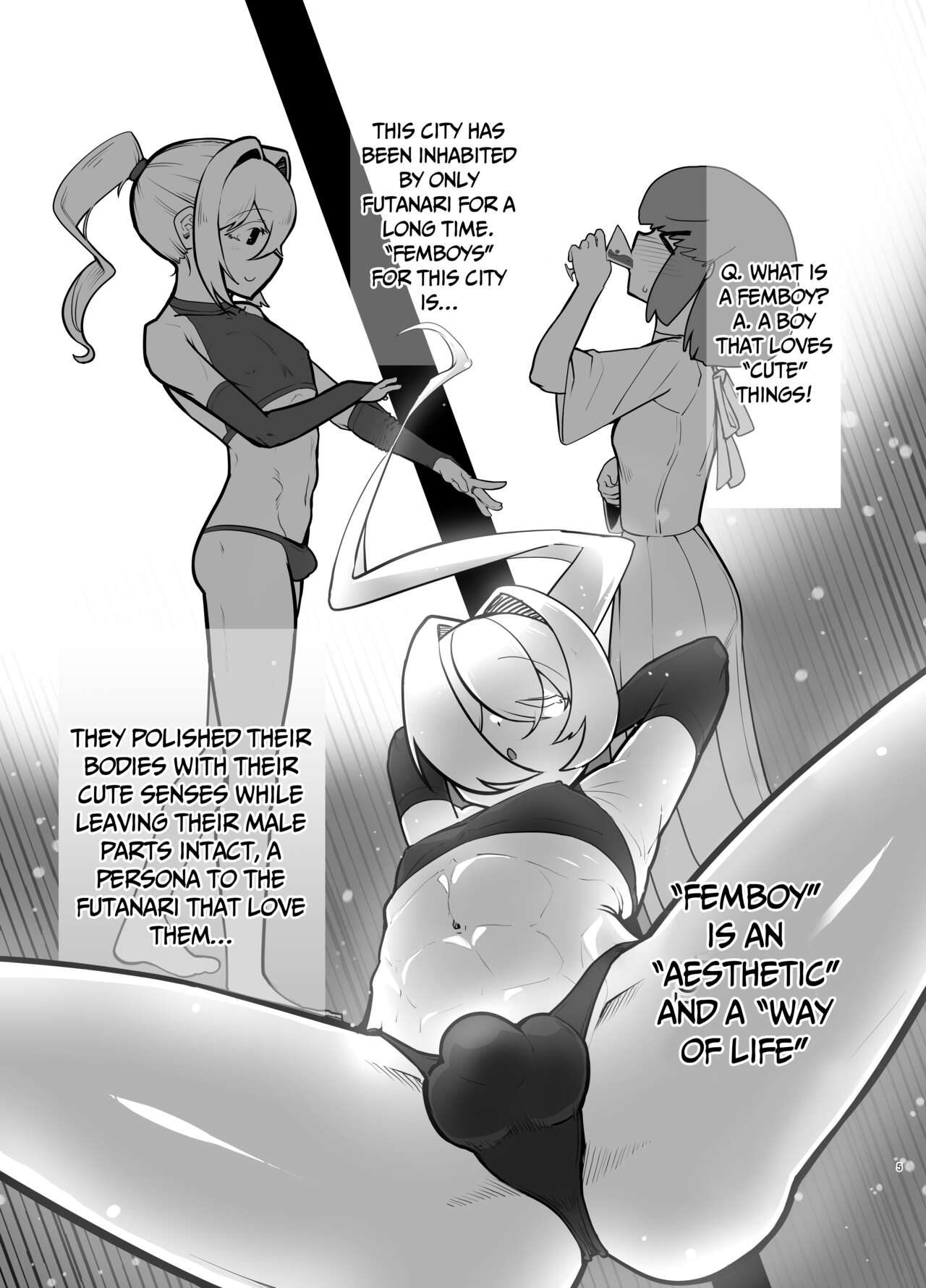 [Nisin Sansin (Nisin)]Futanari no Machi no Femboy Club | Futanari Town's Femboy Club[English] {Doujins.com} Page 4