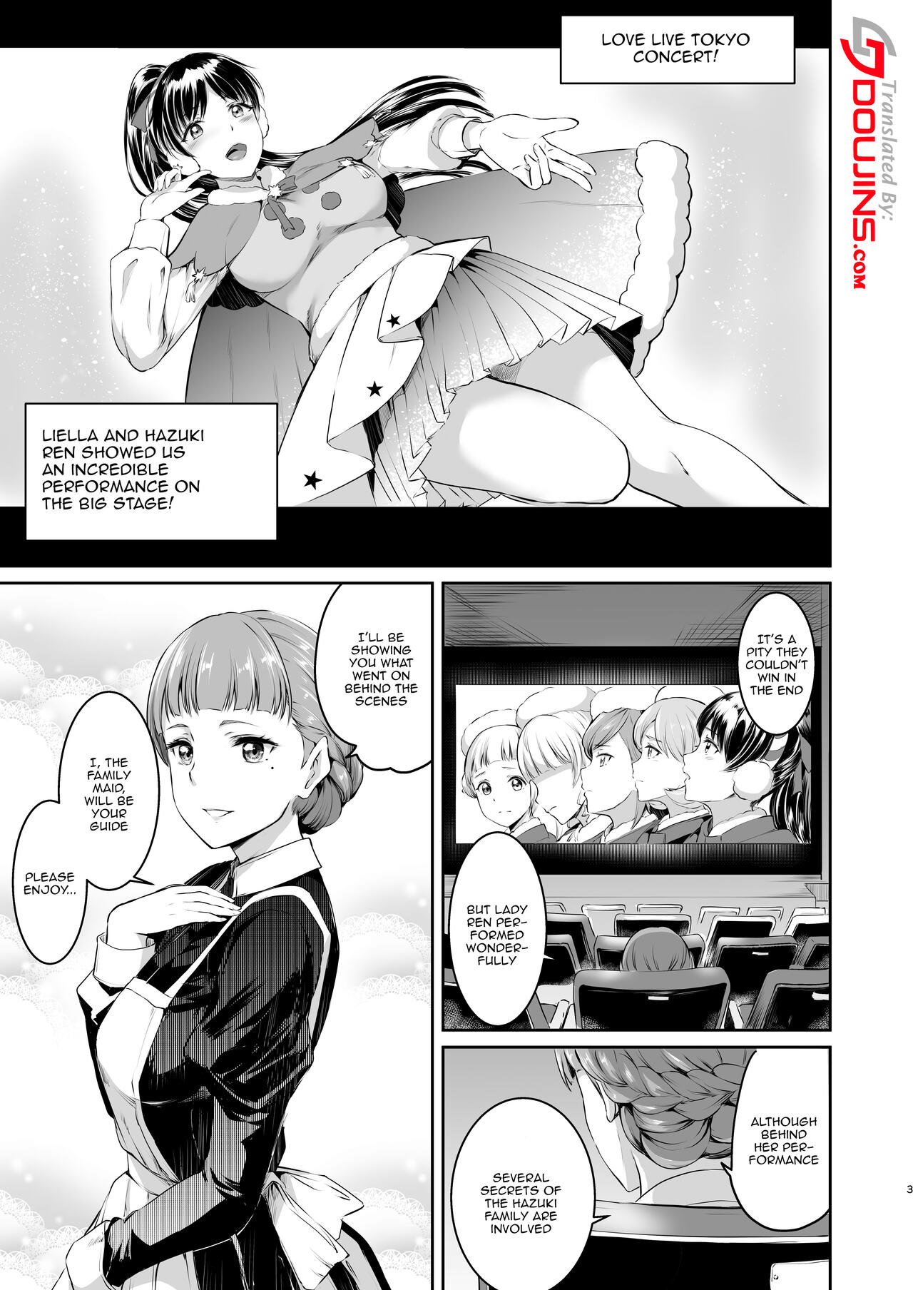 [Kuroneko Akaribon (Kamisiro Ryu)]Hazuki-ke no Maid Jijou | Hazuki Household's Maid Situation(Love Live! Superstar!!) [English] {Doujins.com} [Digital] Page 2