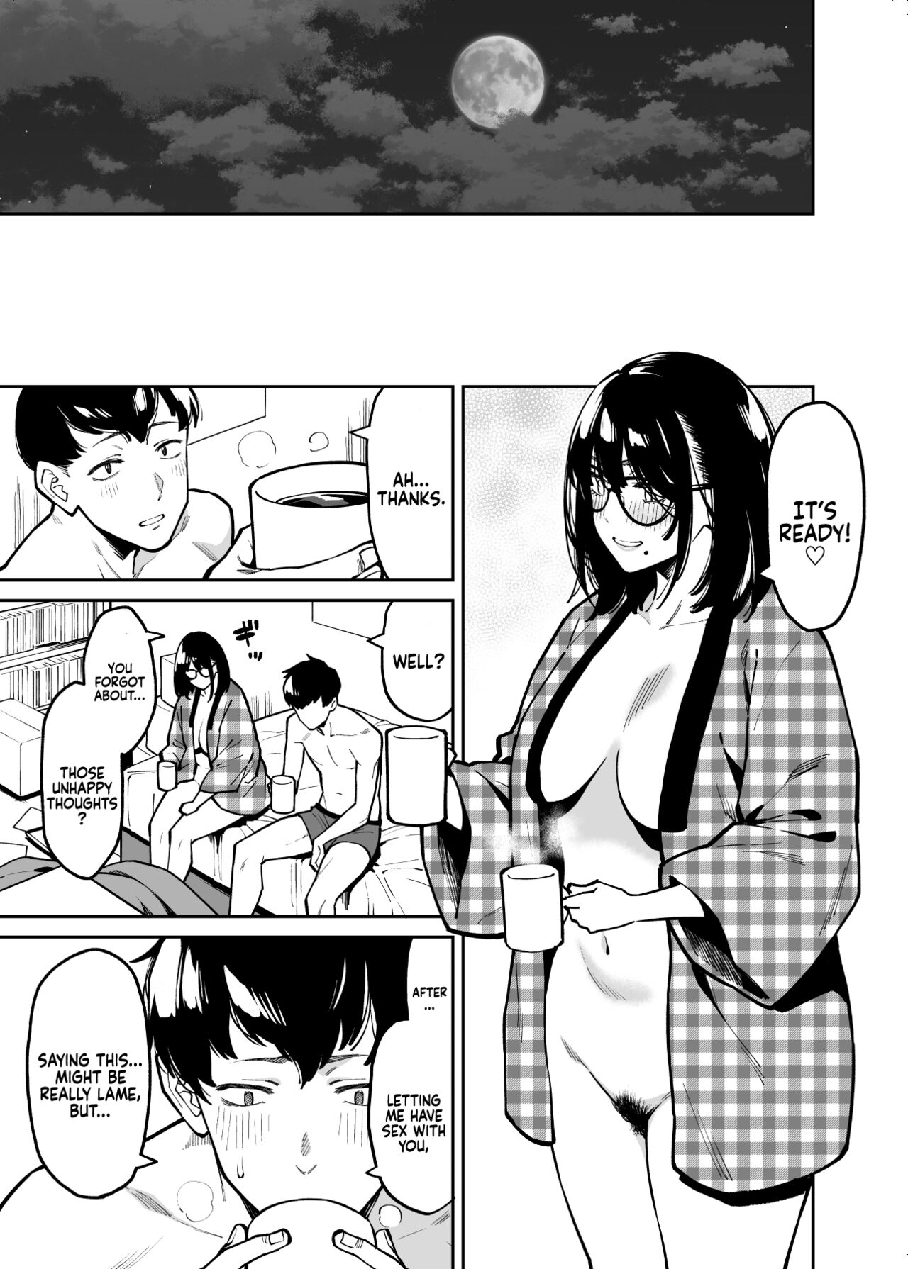 [Uchuusen Shoujigou (Shouji Nigou)]Otonari no Darashina Onee-san ni Nagusamerareru Hanashi | Comforted by the Sloppy Girl Next Door[English] [Coffedrug] Page 49