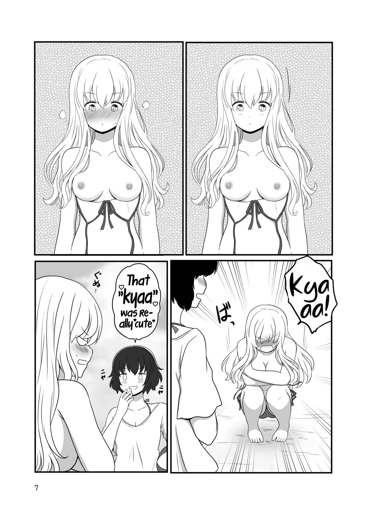 [Kurosawa Karura]Umi de Roshutsu Play Shichau Yuriple | A yuri couple does exhibitionism at the beach[English] Page 6