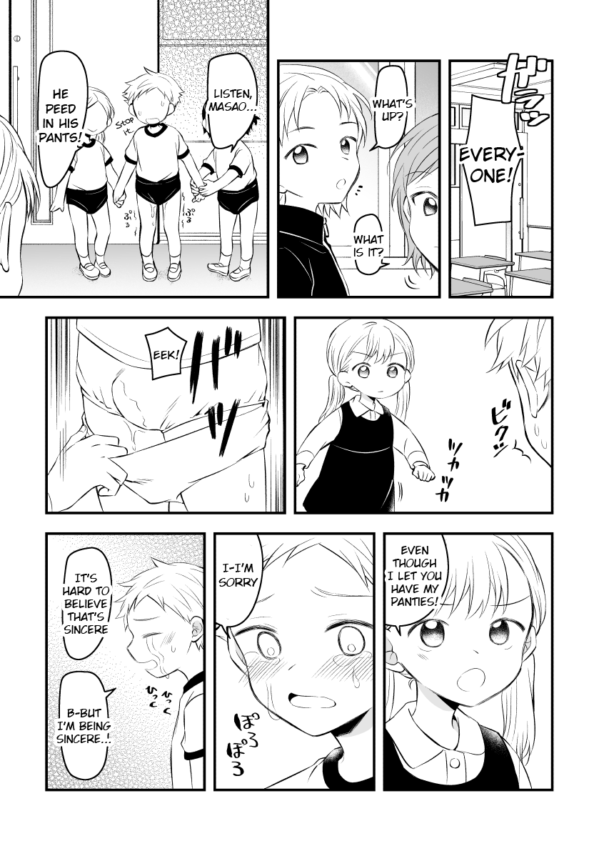 [Hirota Shimaguni]Joshi kara Danshi Toilet ni Ikasete Moraezu Omorashi Shichau | Girls Wouldn't Let Me Use the Boys Toilet So I Wet My Pants[English] {Chin²} Page 5