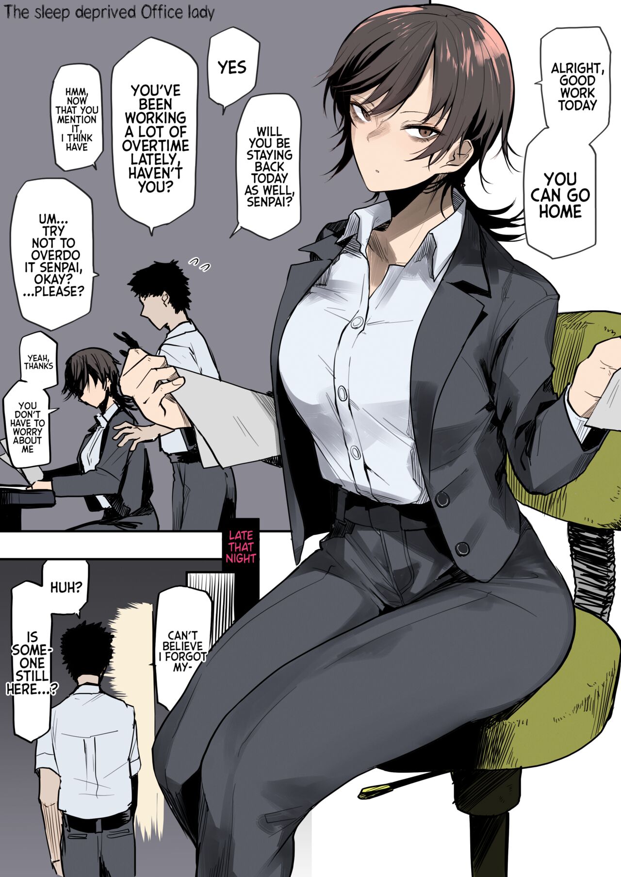 [Okyou]Nebusoku OL Onee-san | The Sleep Deprived Office Lady[English] [Mr_Person] [Colorized] Page 1