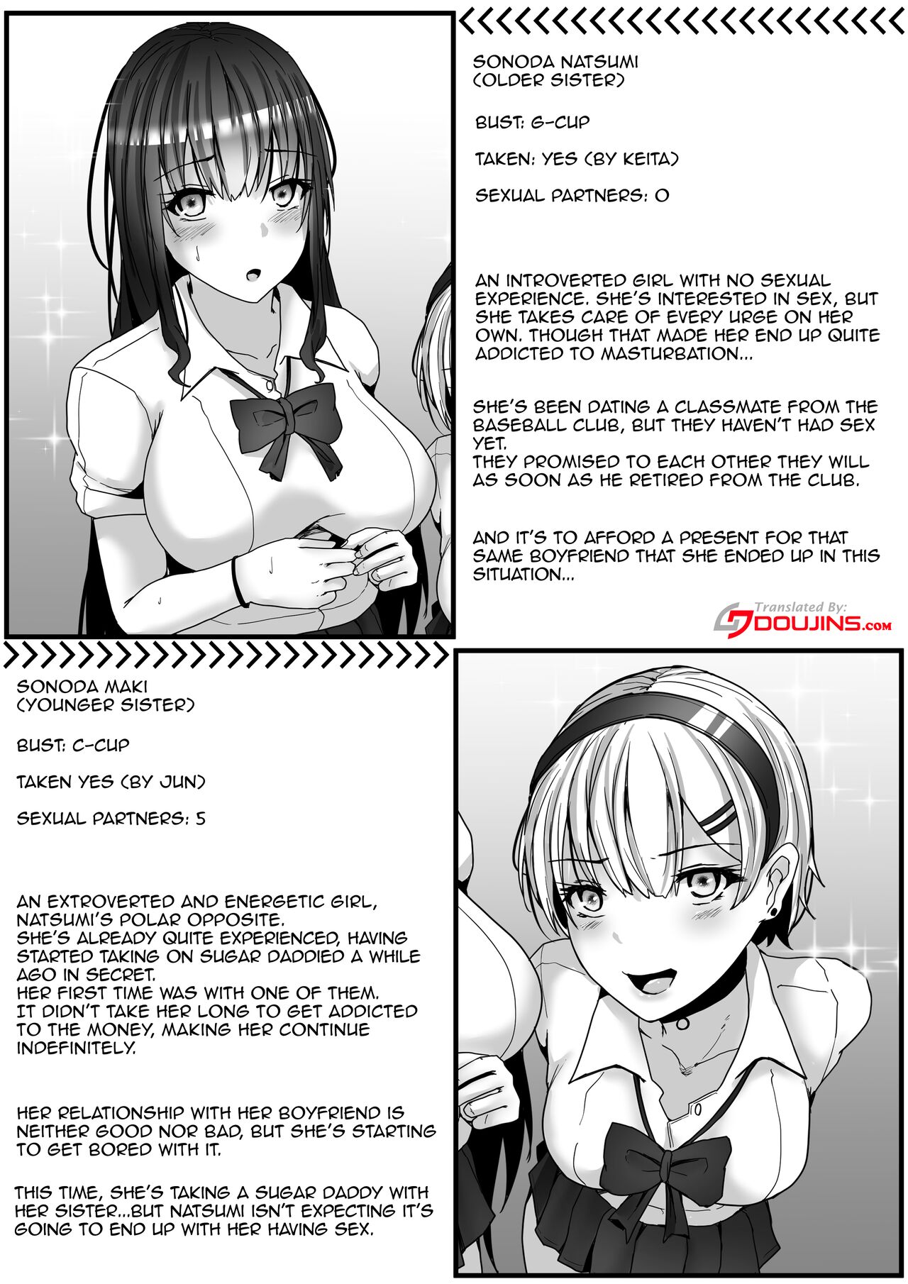 [Hakutoutei (rikazu)]Papakatsu Shimai. Kairakuzuke no Nakayoshi Shimaidon. | Sugar Baby Sisters. Getting Along and Drowning in Pleasure Fucking Two Sisters at the Same Time[English] {Doujins.com} Page 3