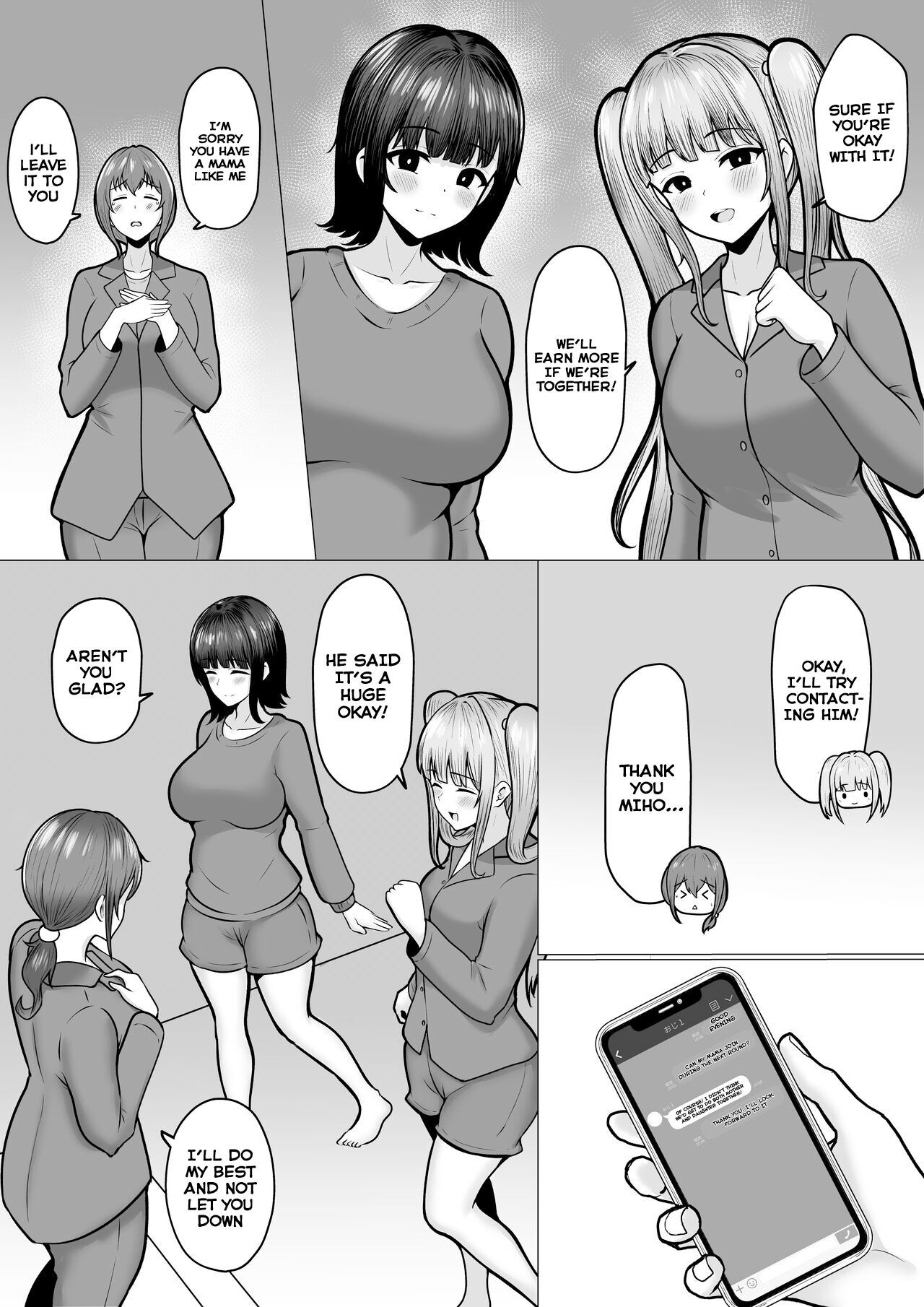 [Nekomimi to Kuro Mask (cielo)]Watashi-tachi JK Shimai wa Mama to Issho ni Papakatsu Shitemasu[English] [SquigglesJP] Page 38