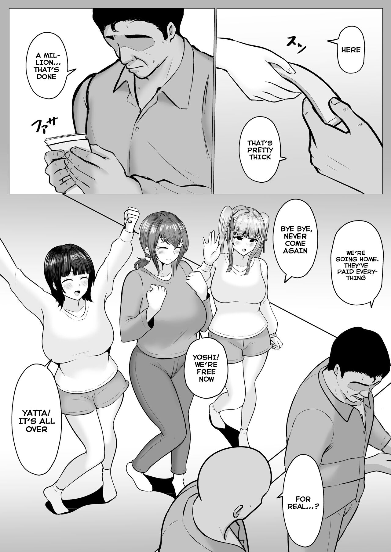 [Nekomimi to Kuro Mask (cielo)]Watashi-tachi JK Shimai wa Mama to Issho ni Papakatsu Shitemasu[English] [SquigglesJP] Page 54