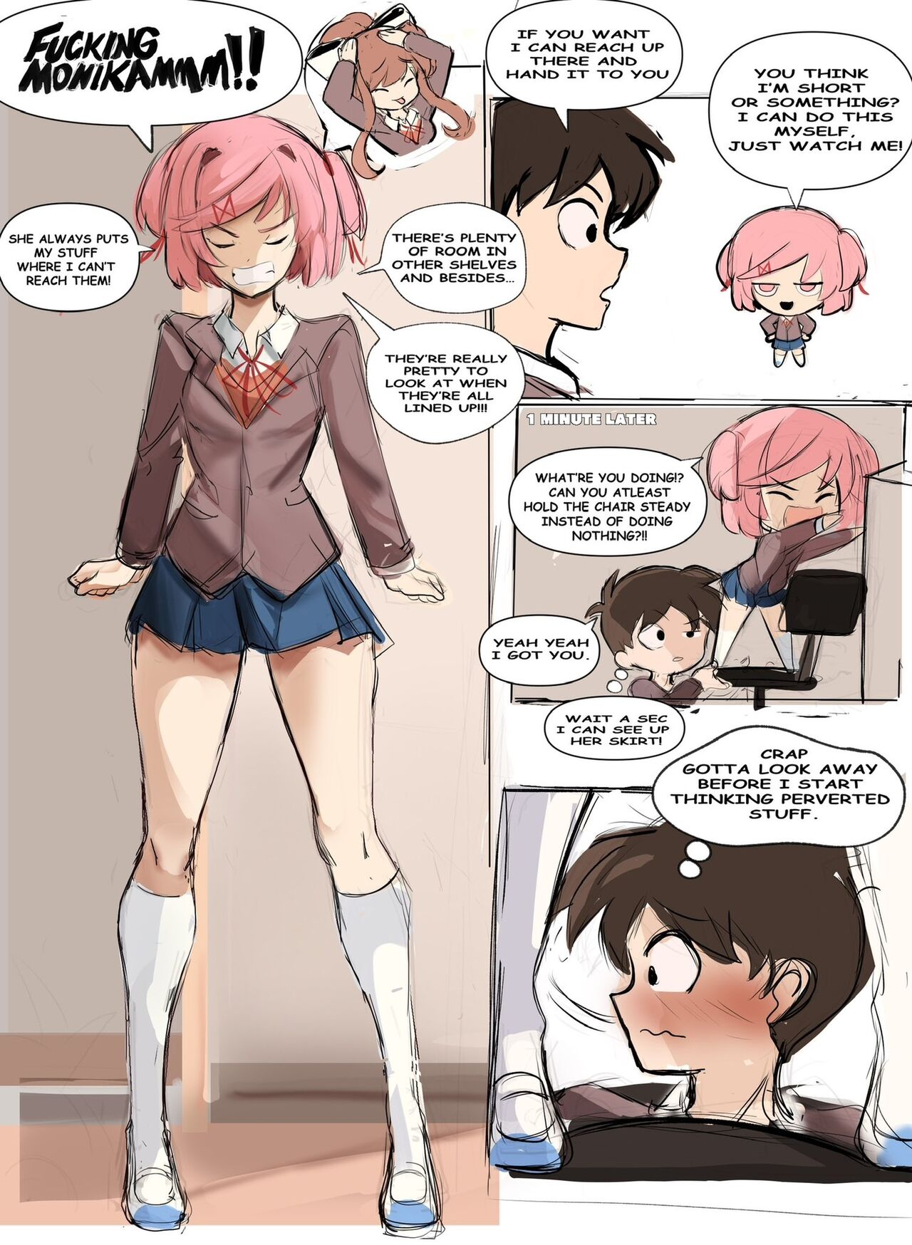 【rak_fork/ddlc/夏树/R18 comic】Play with me Page 2