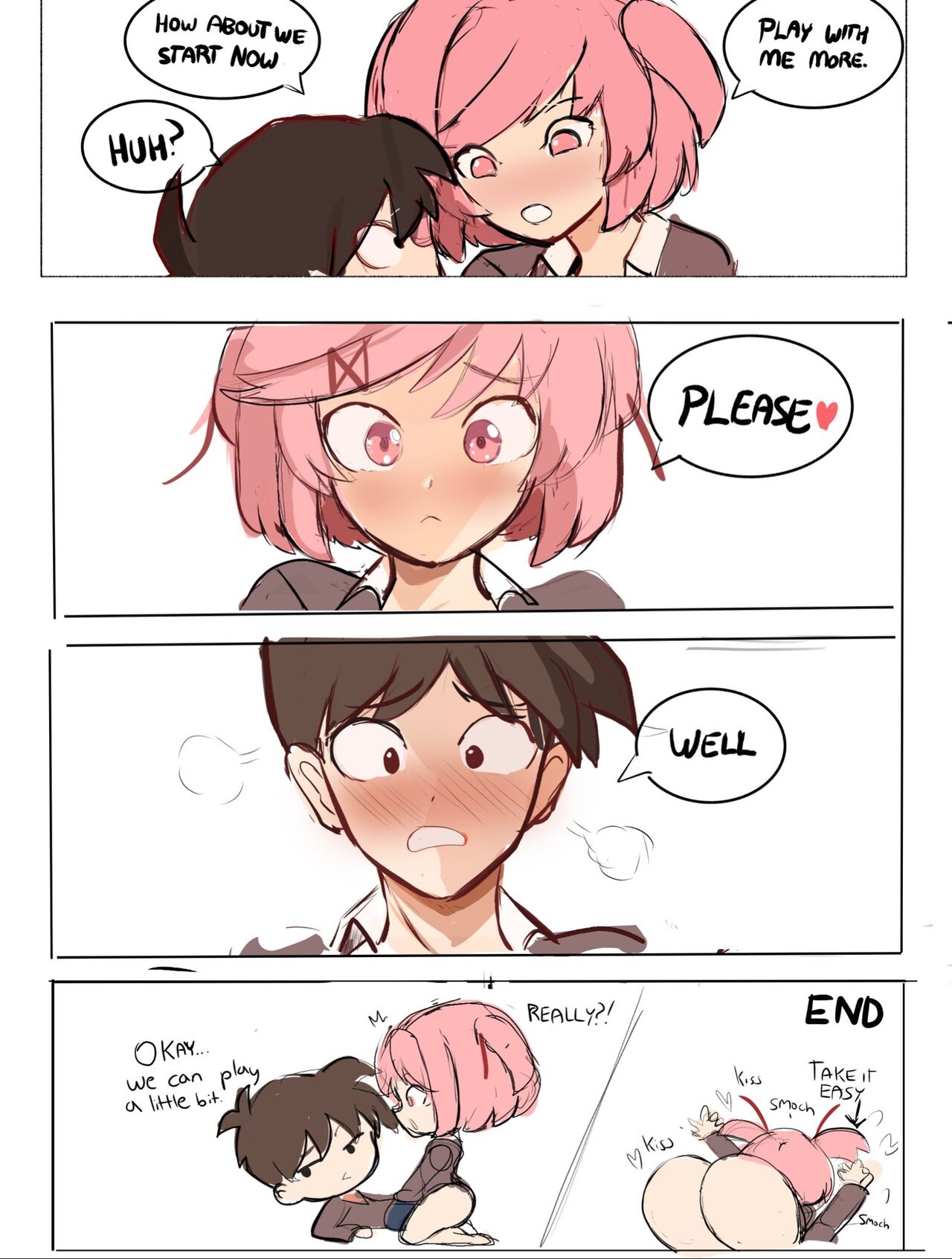【rak_fork/ddlc/夏树/R18 comic】Play with me Page 21