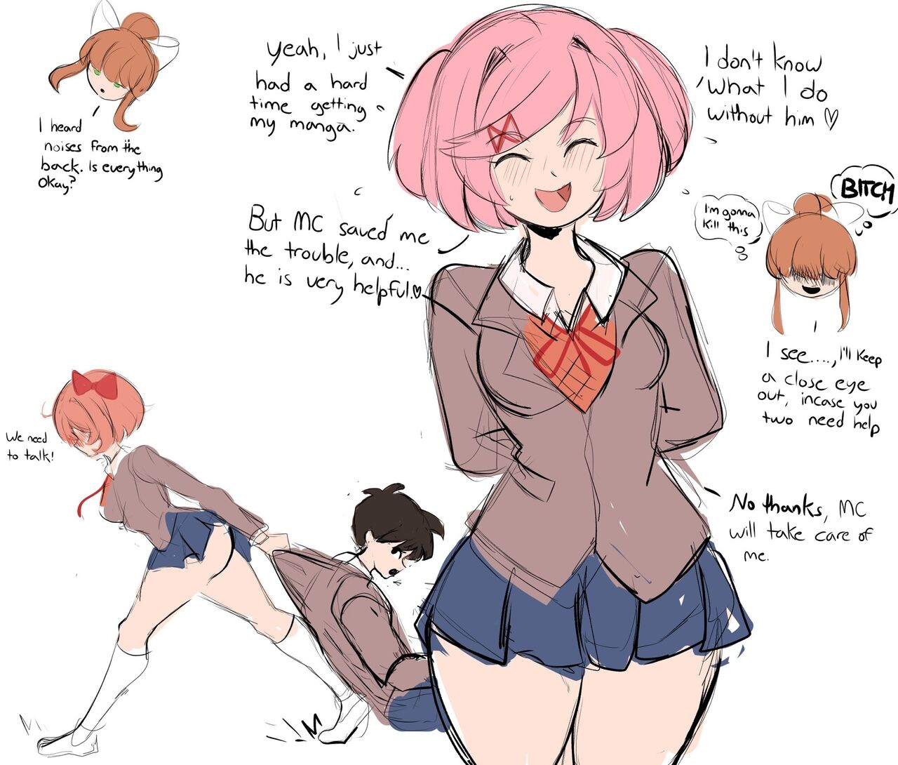 【rak_fork/ddlc/夏树/R18 comic】Play with me Page 22