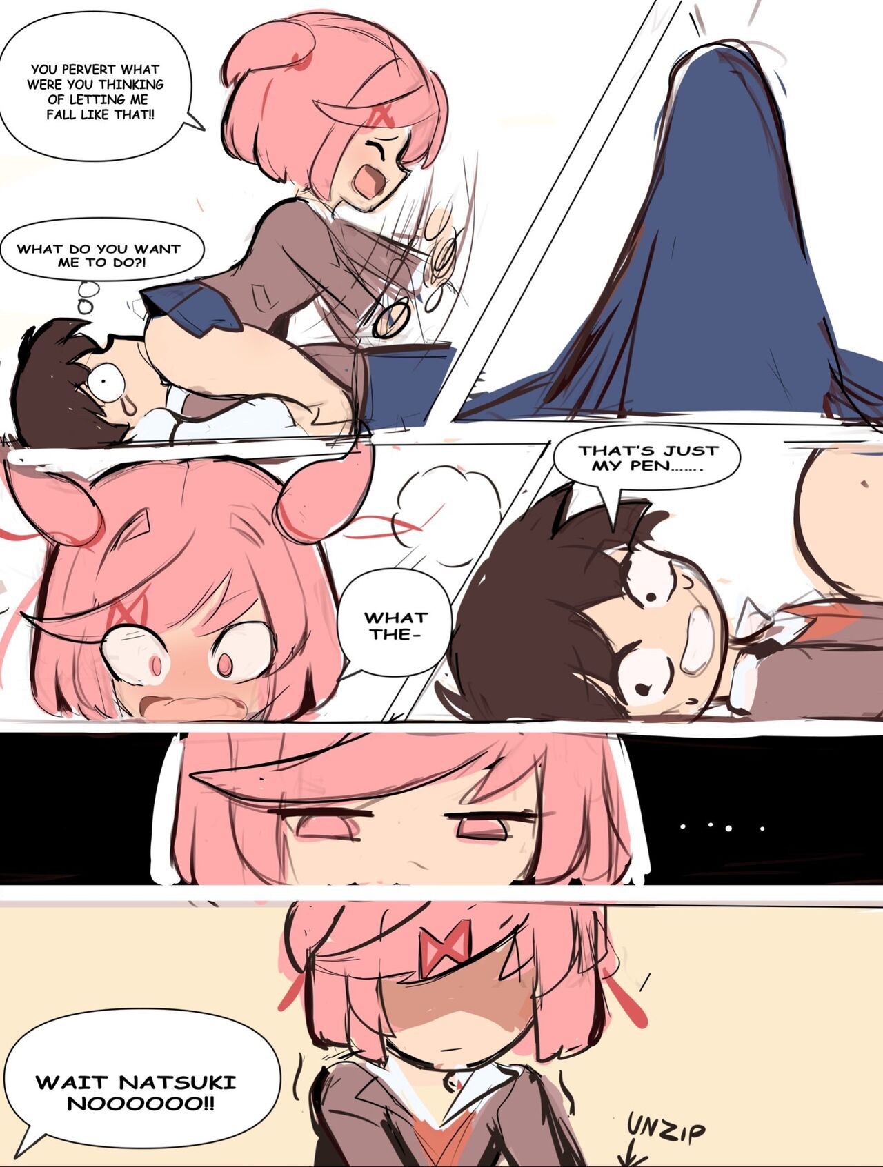 【rak_fork/ddlc/夏树/R18 comic】Play with me Page 6