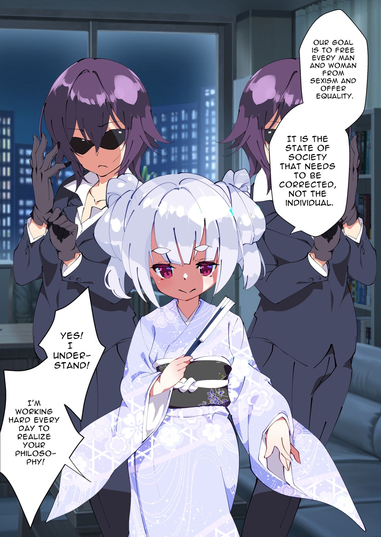[A-WALKs (Fujishima Sei1go)]Otokogirai o Kojiraseta Onna ni Chinko Hayashite Mita Kekka | I Grew Some Dicks on those Man-hating Girls[English] [Solid Rose] Page 55