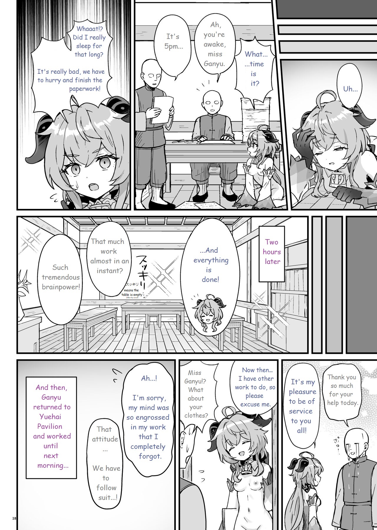 [Wasabi Mochi (Momosawa)]Ganyu-chan ga Shigoto to Seiyoku Shori o Otetsudai suru Hon. | A book in which Ganyu helps you out with your work and sexual urges.(Genshin Impact) [English] [Digital] Page 19