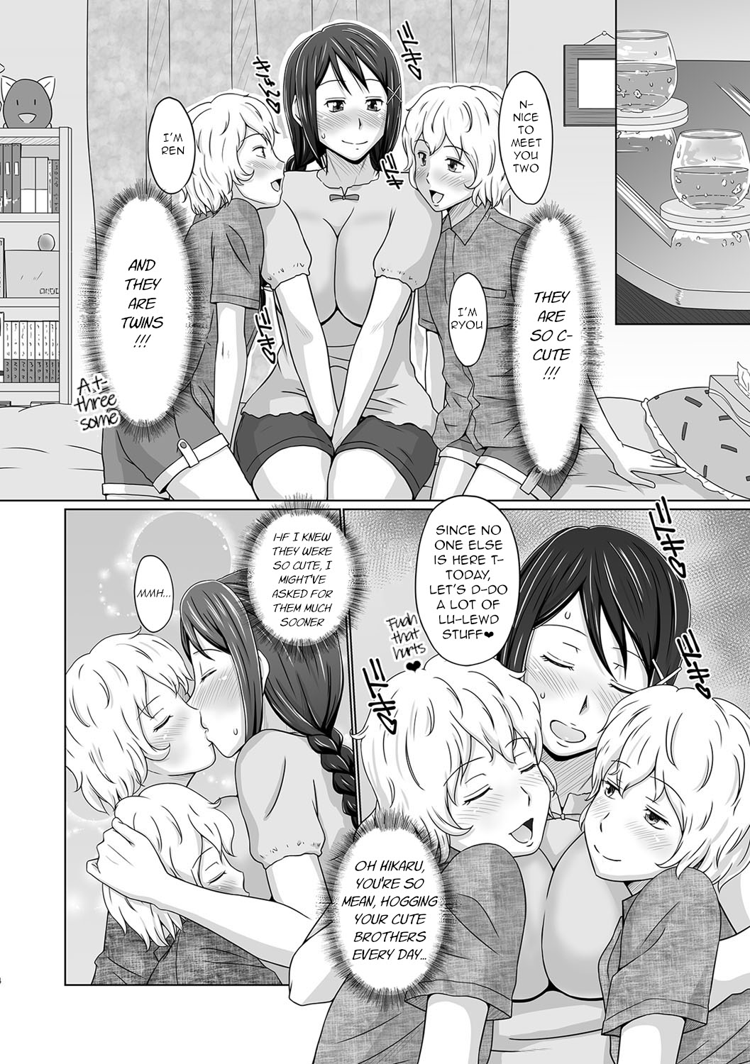 [Miura Iota]Futago Otouto to Tanoshii Kyuujitsu o | A Pleasant Day Off with the Twin Brothers(Futanari Friends! 01) [English] [q91] Page 4