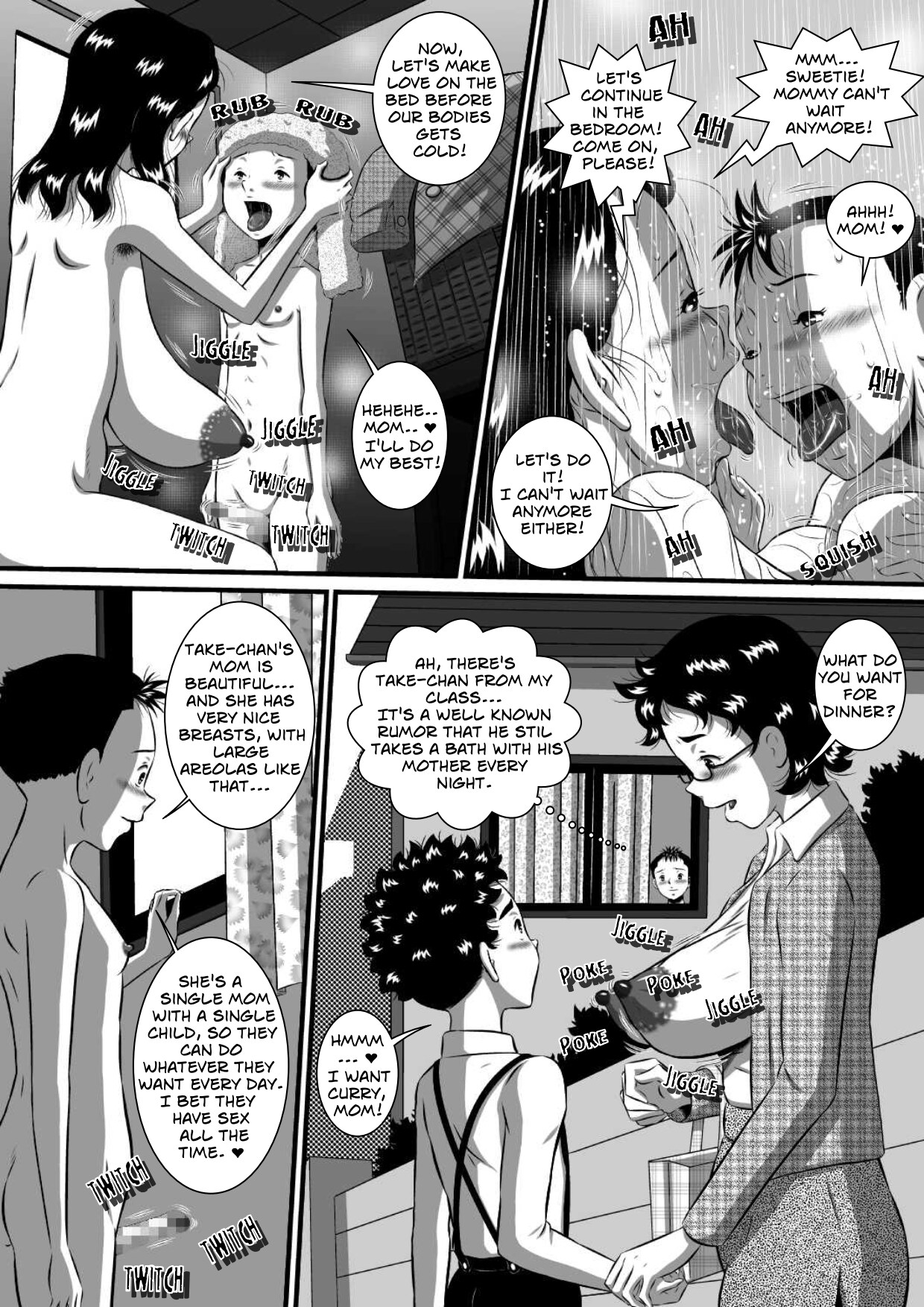 [Milkdou Shoukai (Milk Koubou)]Mama no Karada wa Boku no Mono! Papa ni Kakurete Sex Zanmai! | Mom's Body Is Mine - Mother And Son Incest Sex Behind Dad's Back[English] Page 10