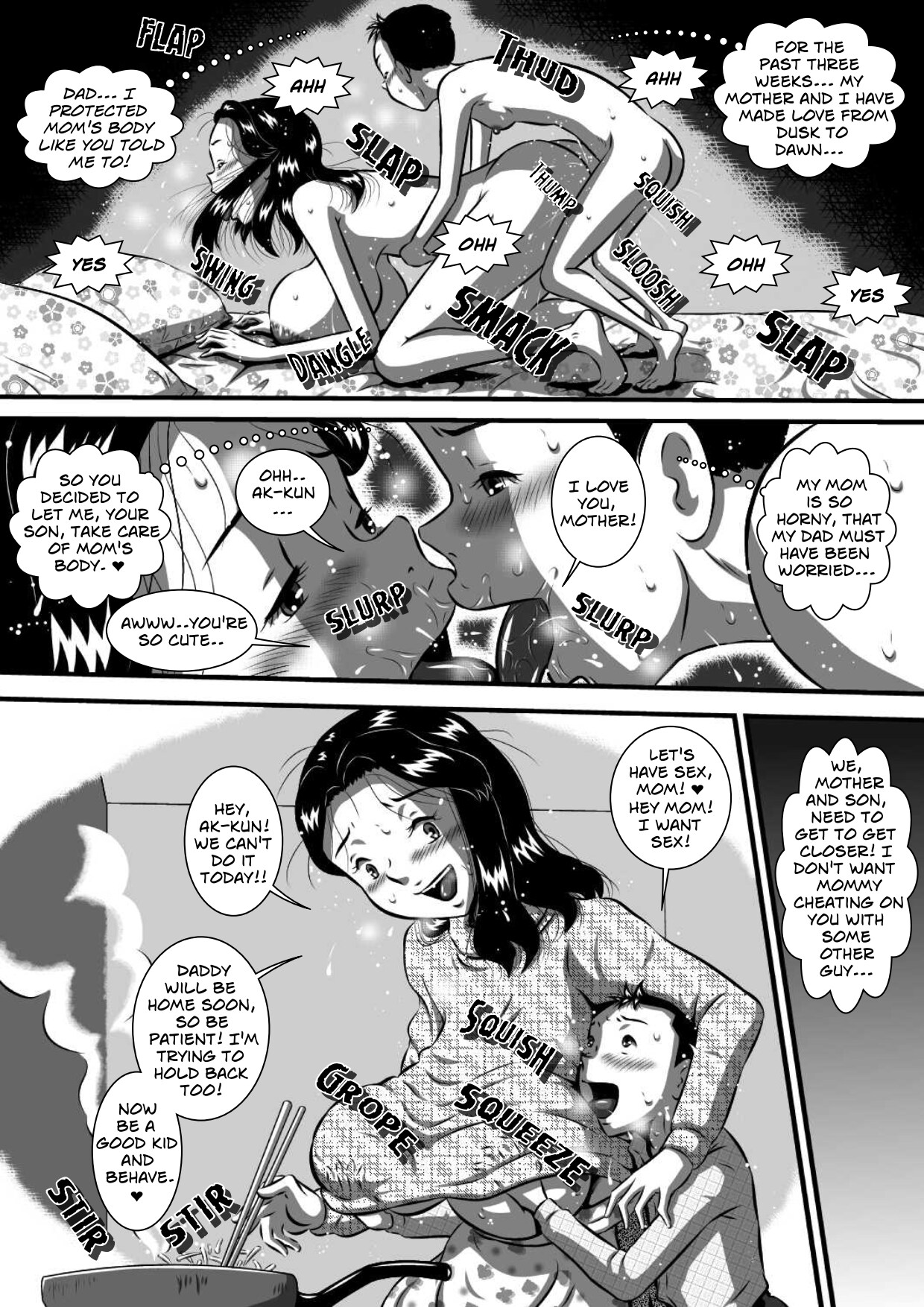 [Milkdou Shoukai (Milk Koubou)]Mama no Karada wa Boku no Mono! Papa ni Kakurete Sex Zanmai! | Mom's Body Is Mine - Mother And Son Incest Sex Behind Dad's Back[English] Page 19
