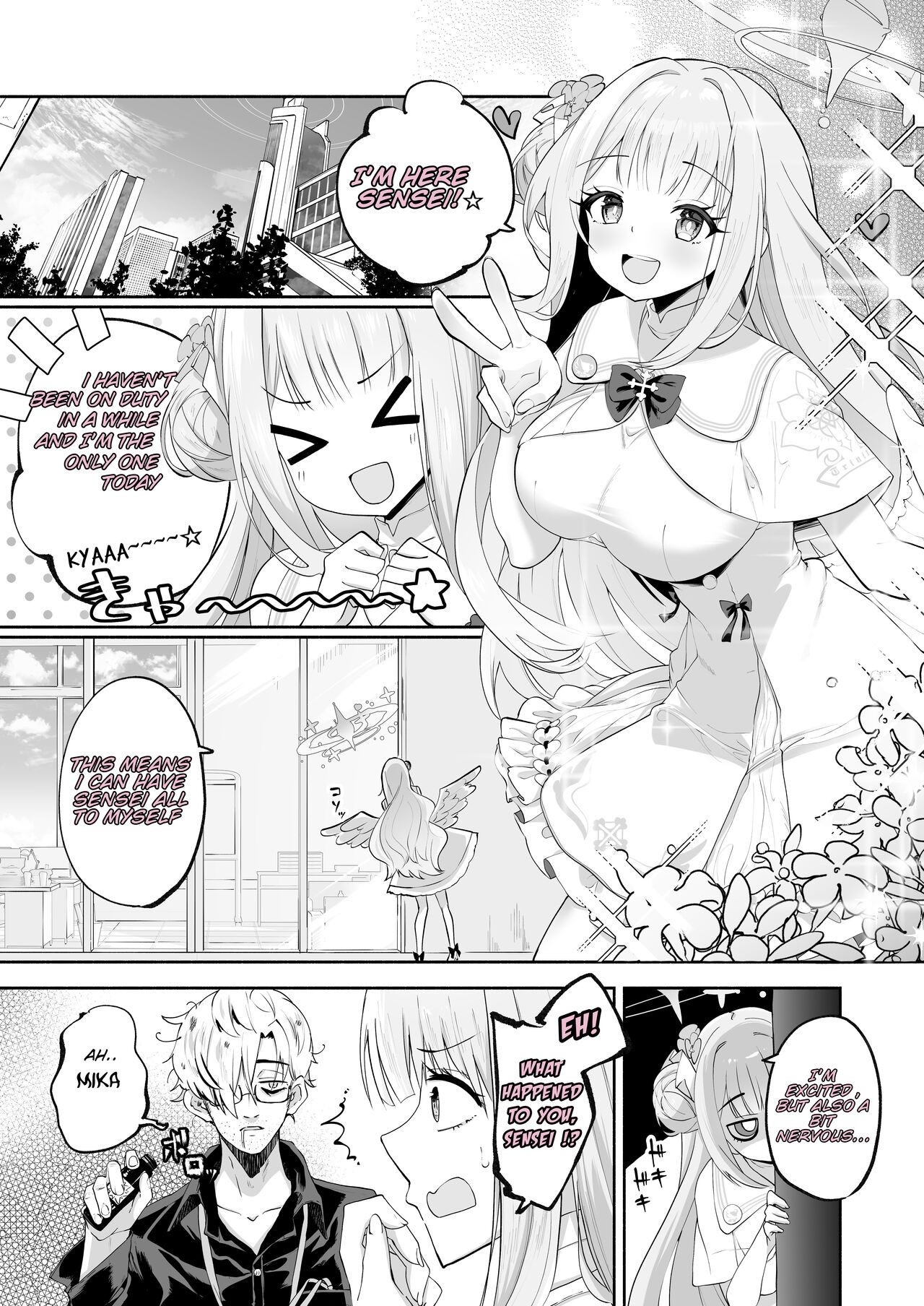 [Hatogoya (Hatoharu)]Hoshi no Izumi wa Amai Yuuwaku | The Sweet Temptation of the Starry Fountain(Blue Archive) [Digital] Page 4