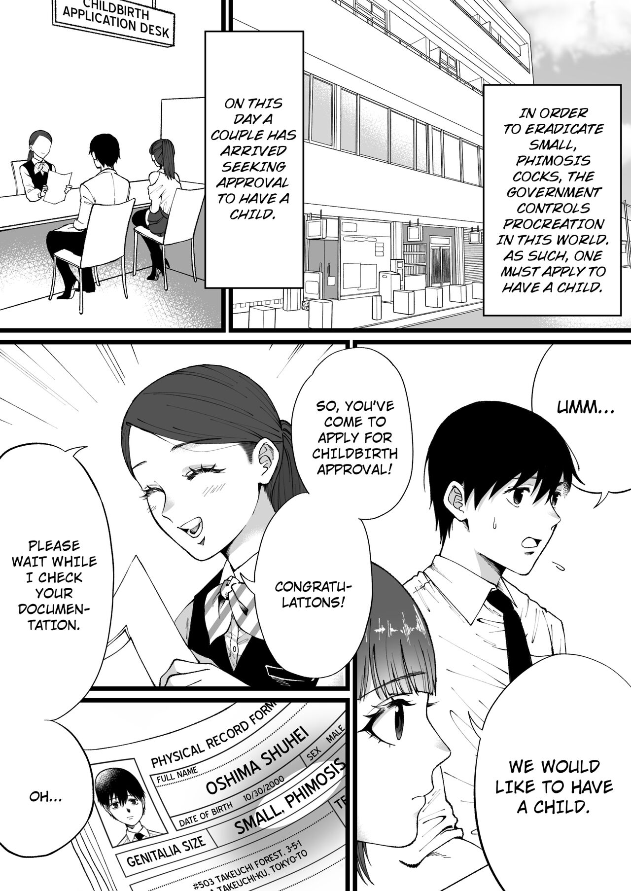 [Mr. Hokke (Mugicha World)]Tanshou Houkei wa Okotowari na Sekai | A World Where Small, Phimosis Cocks Are Hated[English] [Decensored] Page 2