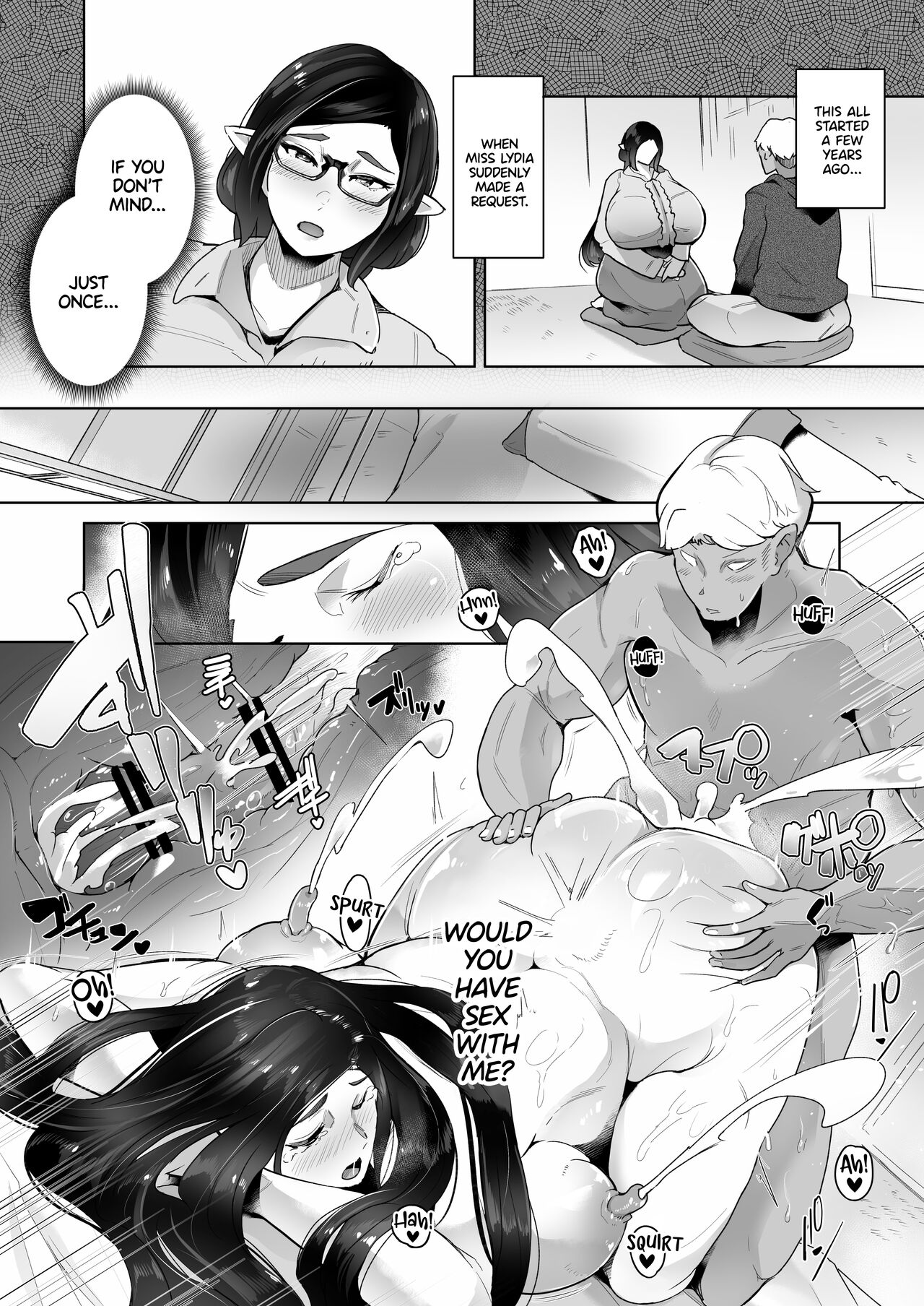 [Noumusai (Miyashiro Yousuke)]Mucchiri Dekachichi Elf no Oba-san to Ano Hi Kawashita Sukebe de Ecchi na Yakusoku | The Hot and Pervy Promise I Made to My Plump and Busty Elf Auntie[English] [blunt420xxx] [Digital] Page 7