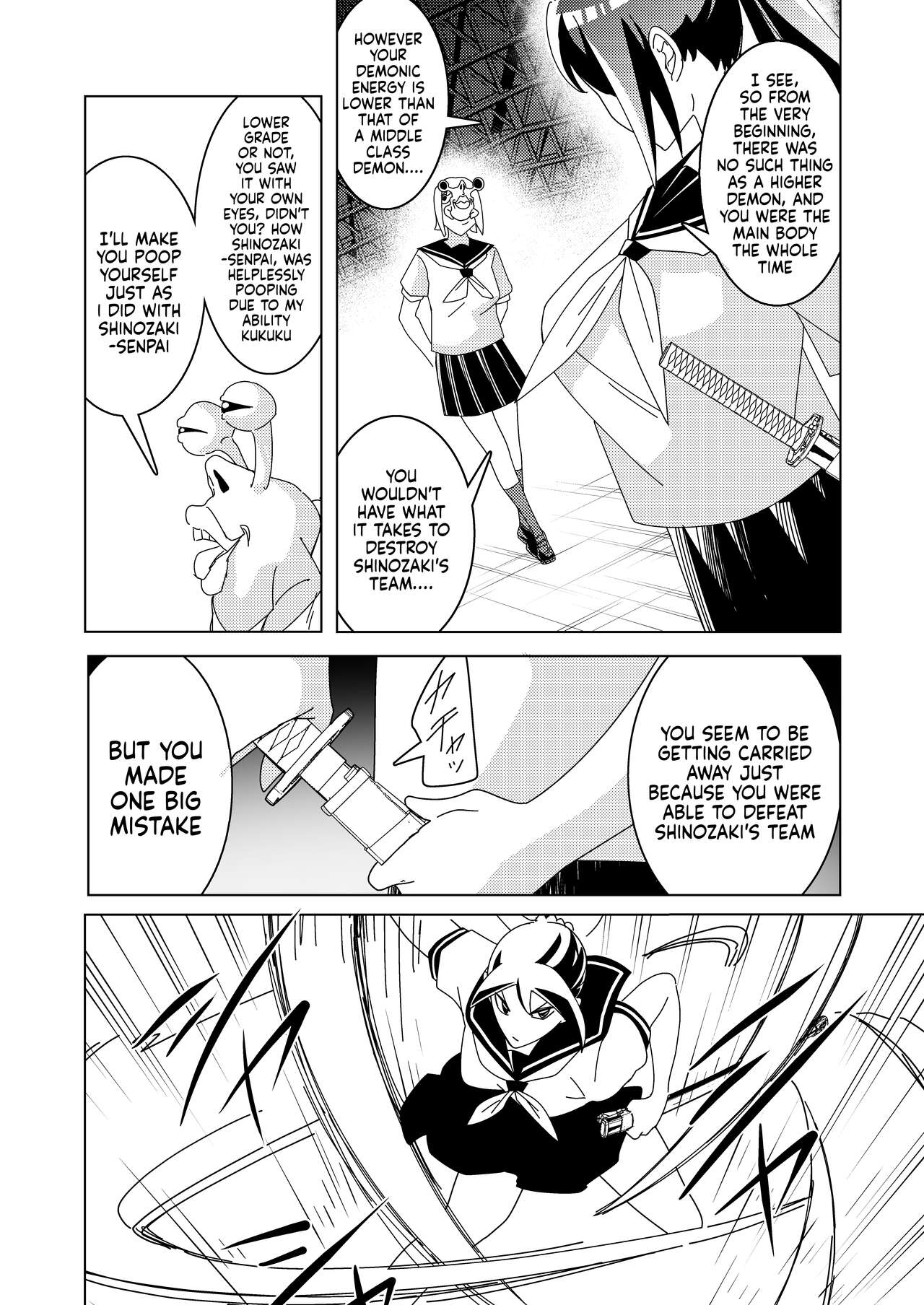 [Hisamaru Hajimeya (Hisamaru Hajime)]Zanpai! Kuso Zako Taimashi Iinchou ~Taima Kousen Fuuki Iinchou wa Sennou Kougeki ni Kanpai, Kyousei Jinkaku Haisetsu de Jinsei Shuuryou Shimashita.~[English] Page 9