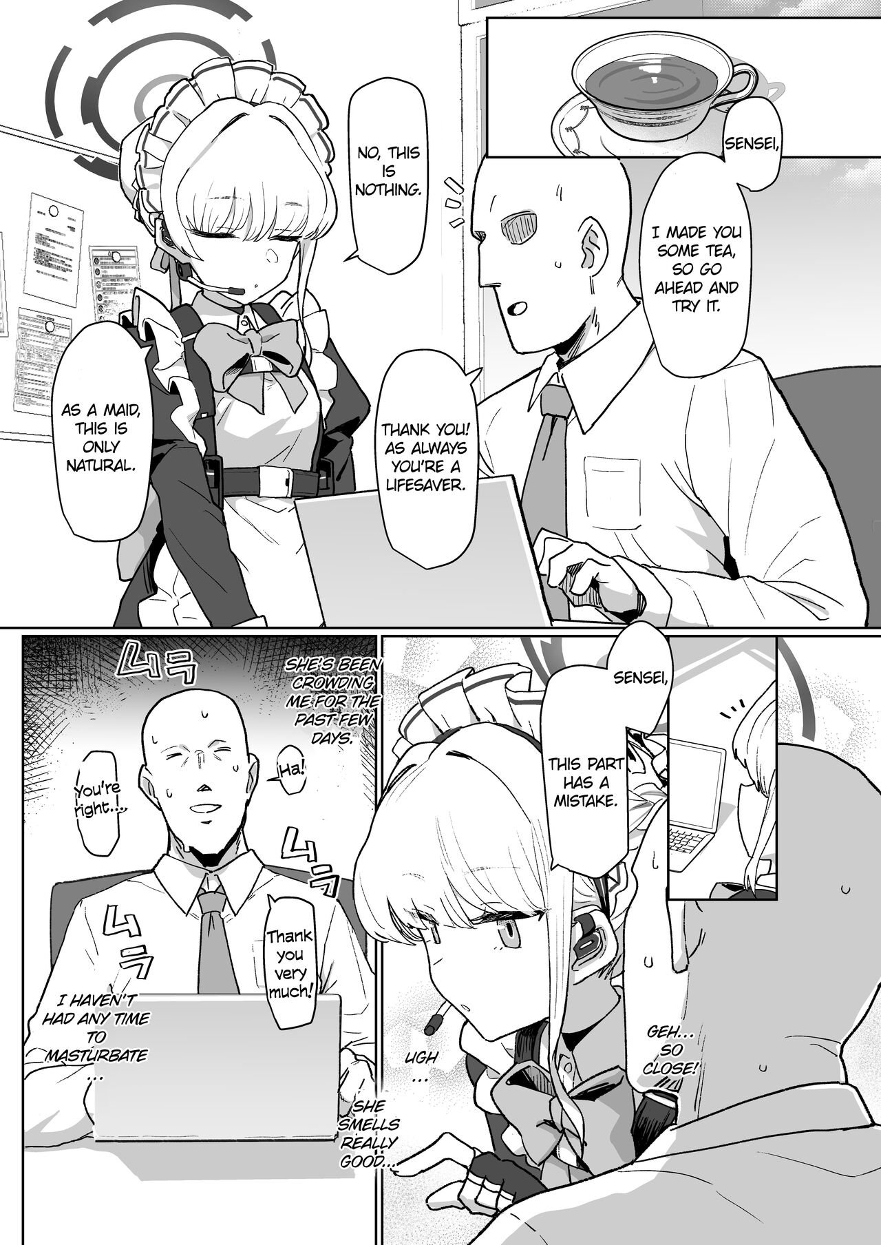 [Ballistic onahole (Б)]Dokidoki Toki Meki Maid Kiss(Blue Archive) [English] [Digital] Page 2