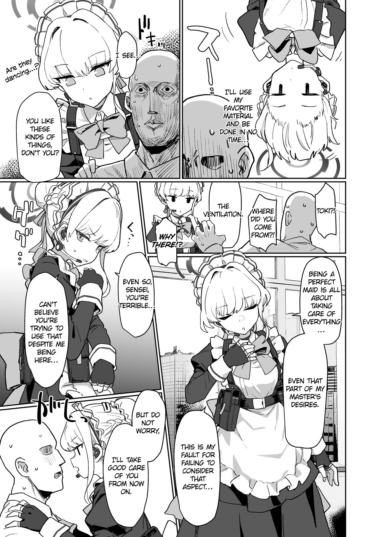 [Ballistic onahole (Б)]Dokidoki Toki Meki Maid Kiss(Blue Archive) [English] [Digital] Page 4