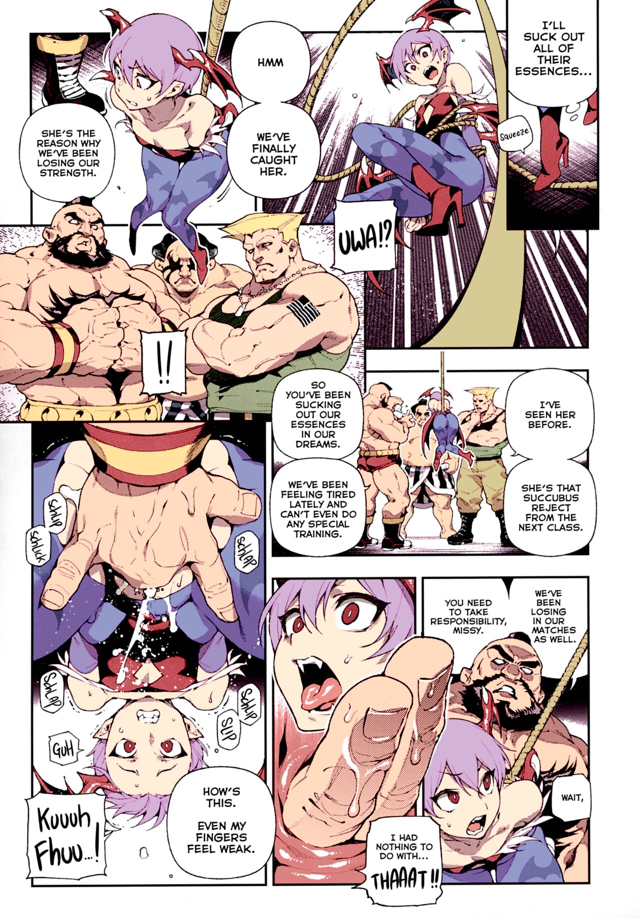 (C97) [Bear Hand (Ireading, Fishine)]Fighter Girls ・ Vampire(Darkstalkers) [English] [Nishimaru] [Colorized] [Decensored] Page 7