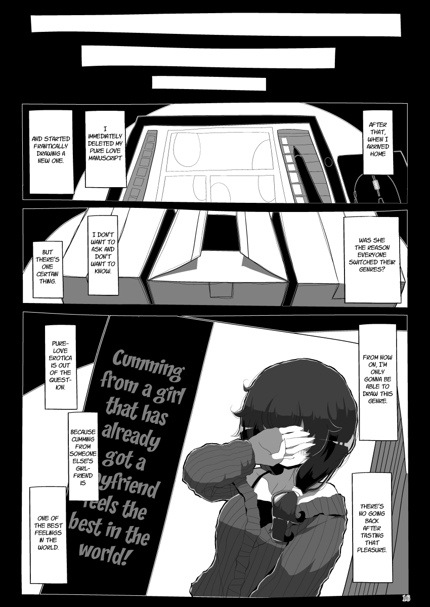 [Seken no Katasumi (Kaeruyama Yoshitaka)]Jimi de Otonashisou ni Miete Doutei wo Taberu no ga Shumi no Warui Onna no Ko Doujin Sakka-chan ni Seiheki wo Dame ni Sareru Douteikuntachi no Hanashi[English] Page 15