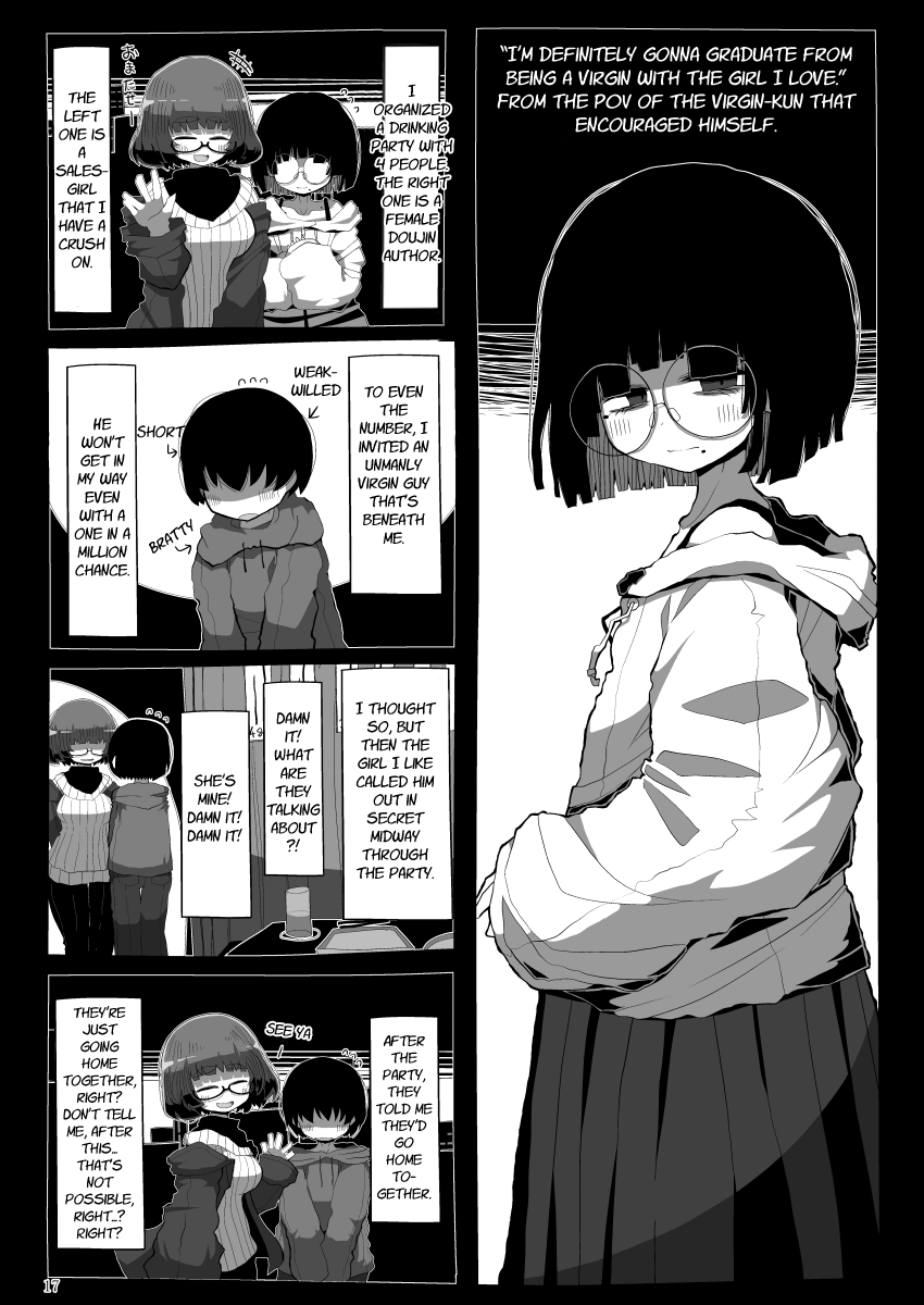 [Seken no Katasumi (Kaeruyama Yoshitaka)]Jimi de Otonashisou ni Miete Doutei wo Taberu no ga Shumi no Warui Onna no Ko Doujin Sakka-chan ni Seiheki wo Dame ni Sareru Douteikuntachi no Hanashi[English] Page 16