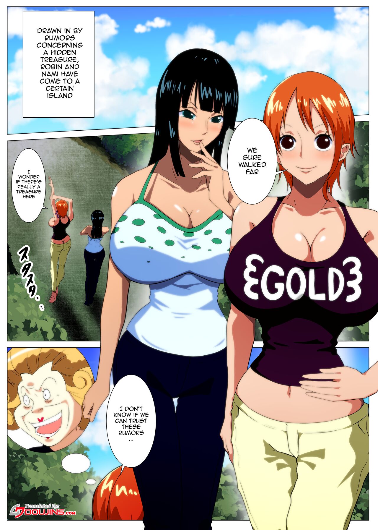 [Q Doujin]Bakunyuu Onna Kaizoku-tachi no Otakara Sagashi | Buxom Female Pirates' Treasure Hunt(One Piece) [English] {Doujins.com} Page 2