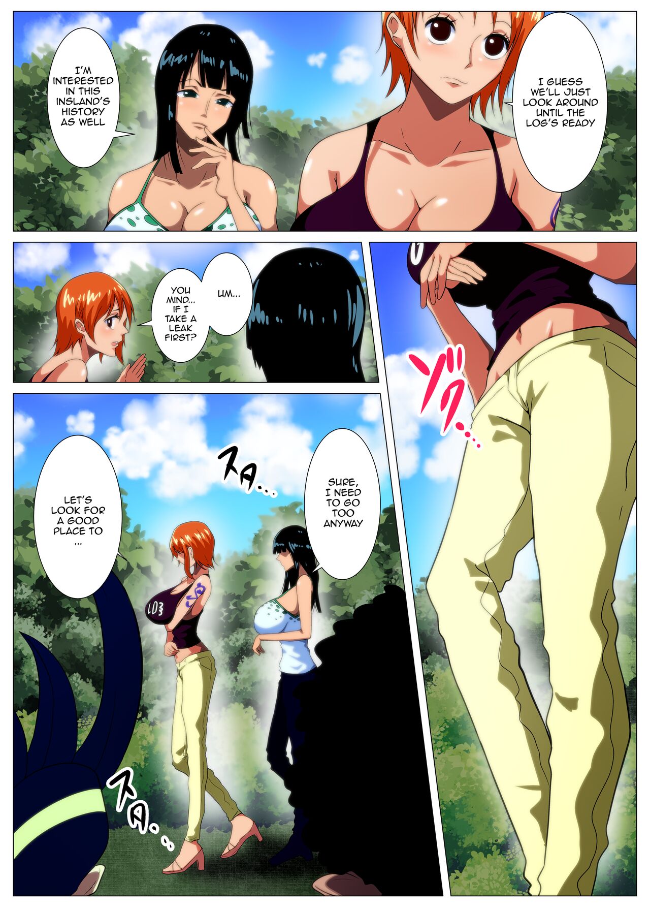 [Q Doujin]Bakunyuu Onna Kaizoku-tachi no Otakara Sagashi | Buxom Female Pirates' Treasure Hunt(One Piece) [English] {Doujins.com} Page 3