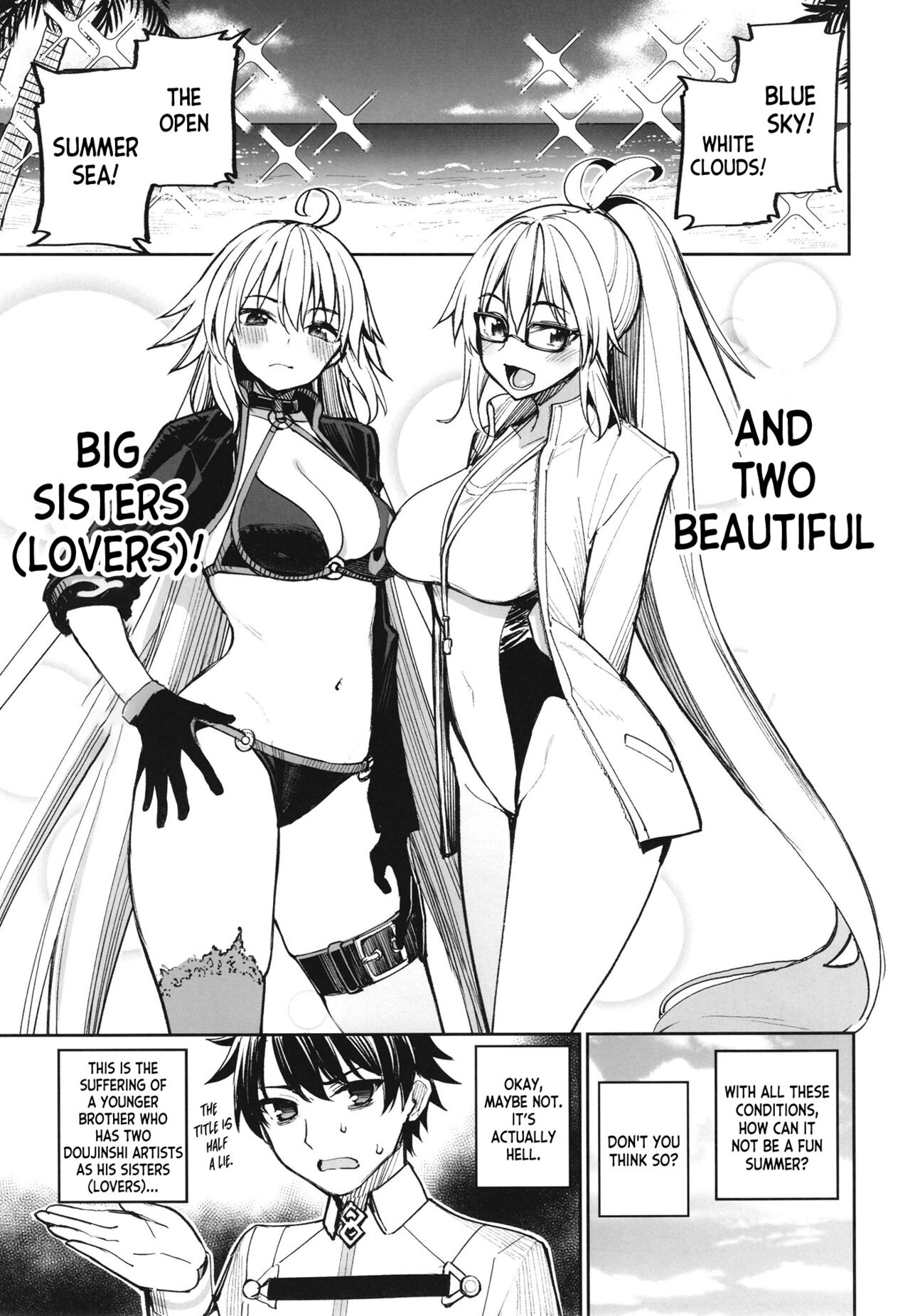 [Coffee Maker (Asamine Tel)]Ane-tachi ga Natsu no Umi demo Guigui Kuru Ken.(Fate/Grand Order) [English] [desudesu] [Digital] Page 4
