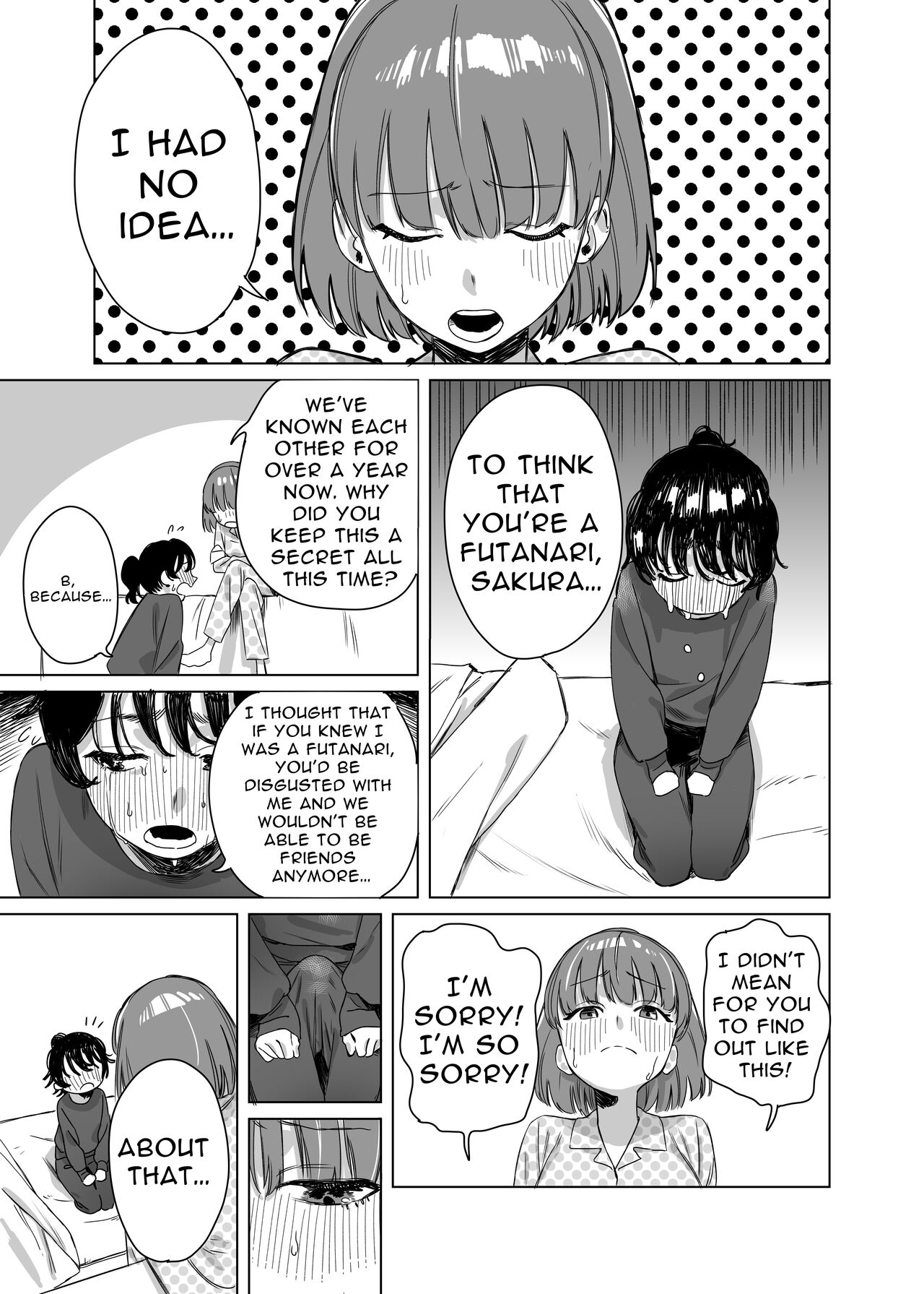[Ekogi]Futanari ga Tomodachi ni Seishori shite morau Hanashi | A Futa Friend In Sexual Need Is A Fuckbuddy Friend Indeed[English] [Mango Kamen] Page 4