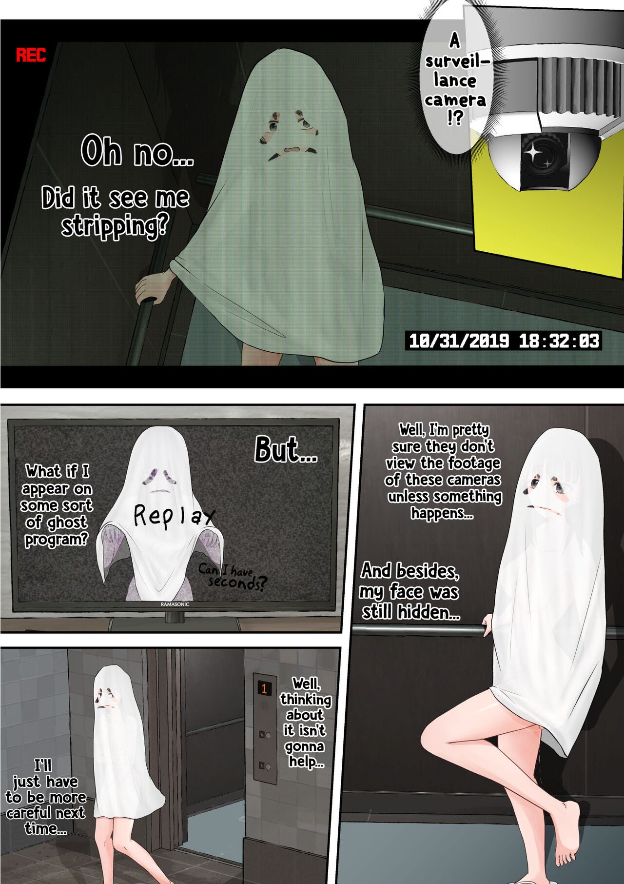 [Teiyouryou Neko]Halloween Roshutsu Shoujo | Halloween Exhibitionist Girl[English] [Hikari no Kaze] Page 11