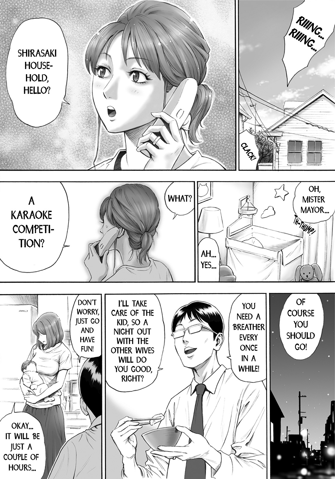 [DT Koubou (DAIGO)]Futarime ga Hoshii Hitozuma o Chounai Minna de Haramaseyou | Let The Whole Town Impregnate A Wife Who Wants A Second Child[English] Page 4