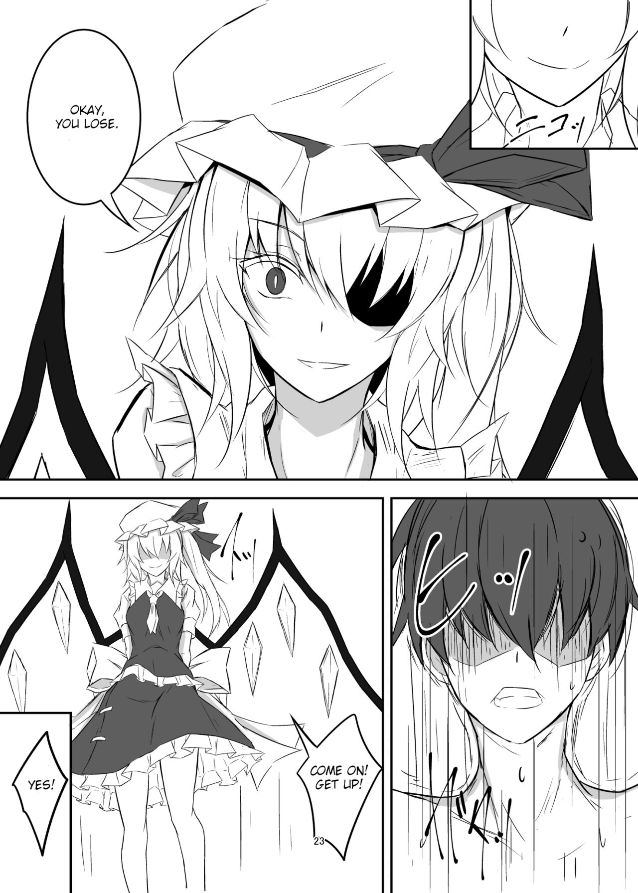 [pikuchi-ya (Piro)]Koumakan de Daiji na Tokoro o Kerareru Hon | A book about getting kicked in important parts at the Scarlet Devil Mansion(Touhou Project) [English] [Eon Hfansub] [Digital] Page 23