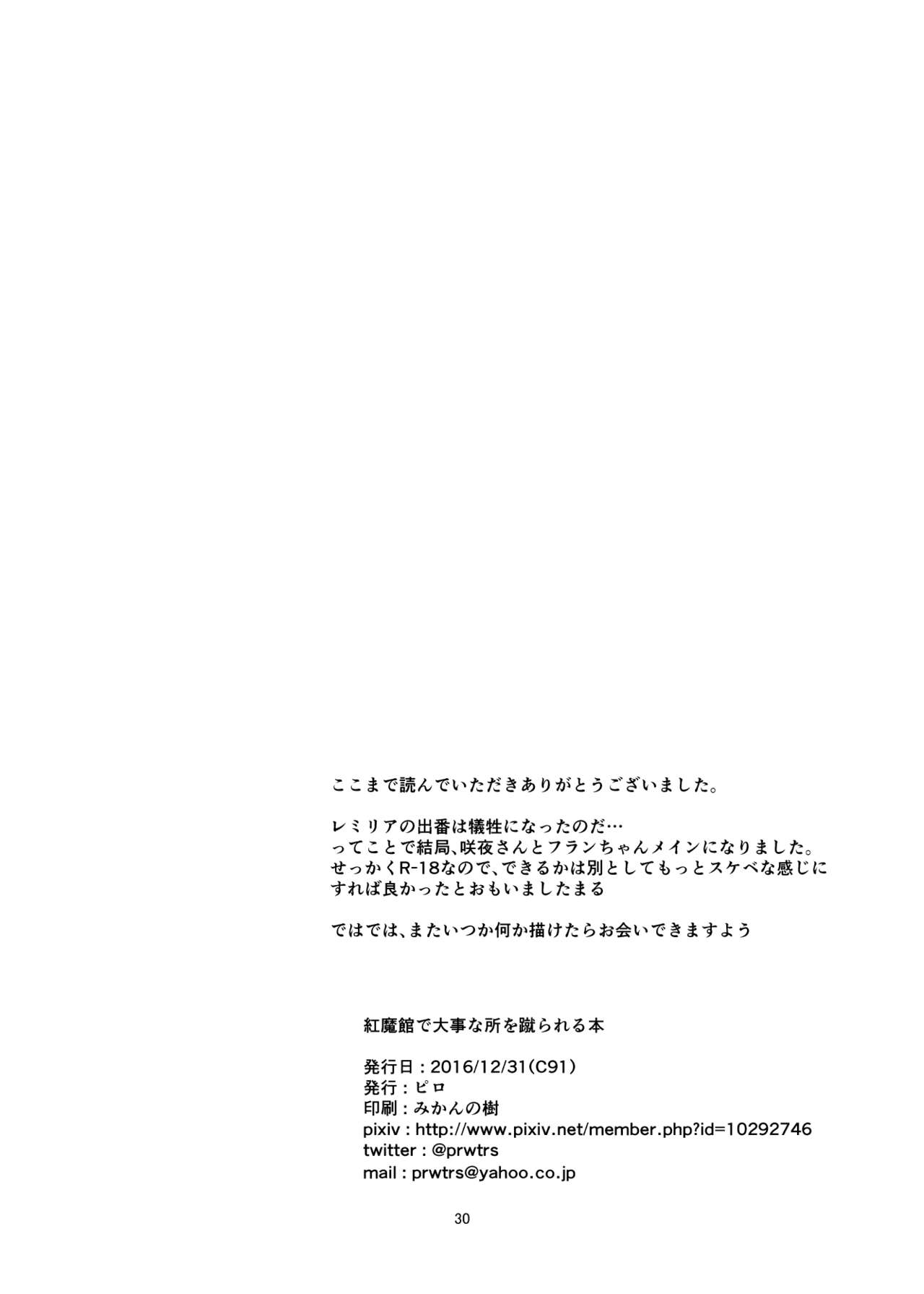[pikuchi-ya (Piro)]Koumakan de Daiji na Tokoro o Kerareru Hon | A book about getting kicked in important parts at the Scarlet Devil Mansion(Touhou Project) [English] [Eon Hfansub] [Digital] Page 30