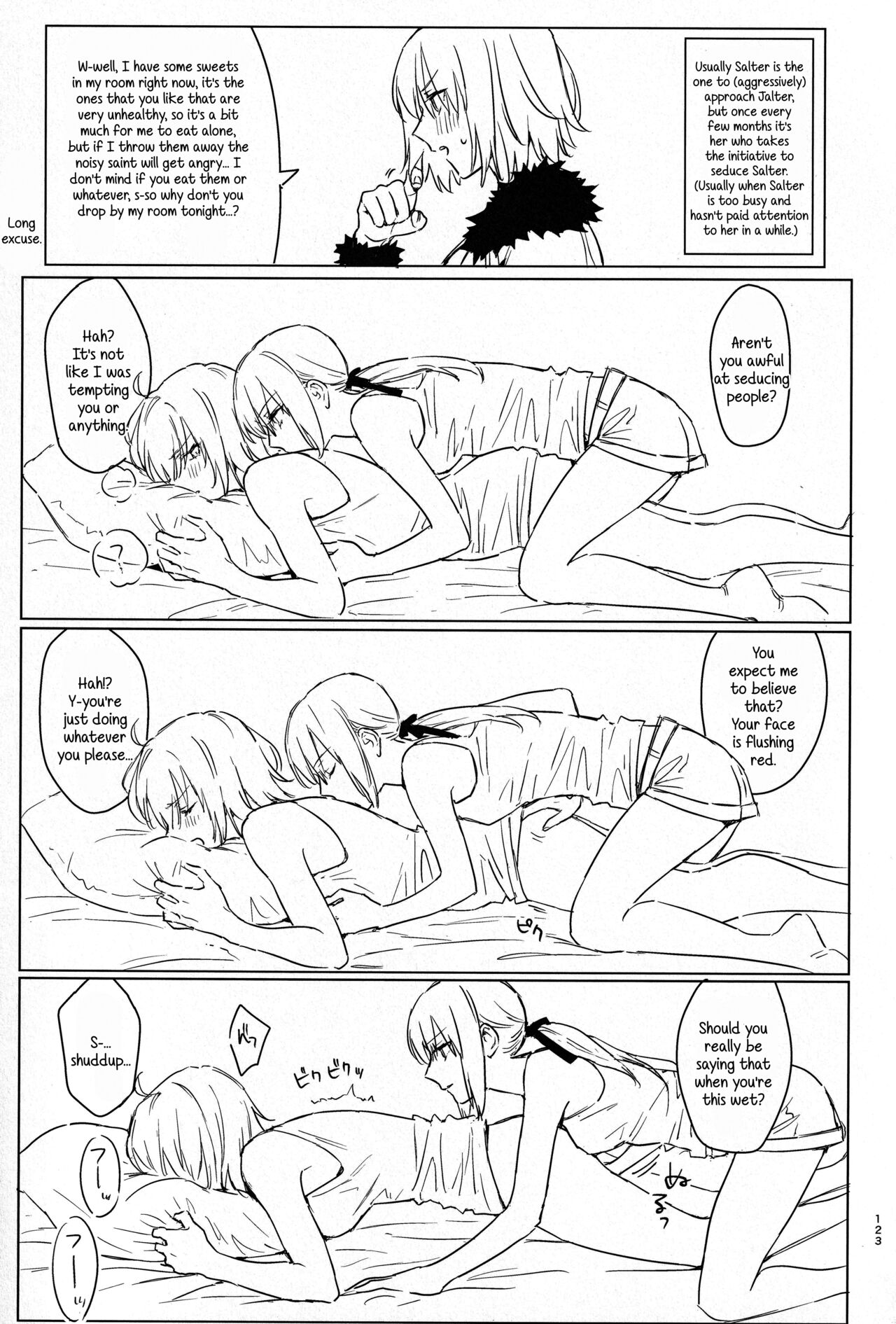 (C100) [Kindou Shoujo (nipi)]Artoria Alter x Jeanne Alter Sairokushuu(Fate/Grand Order) [English] [SDTLs] Page 123