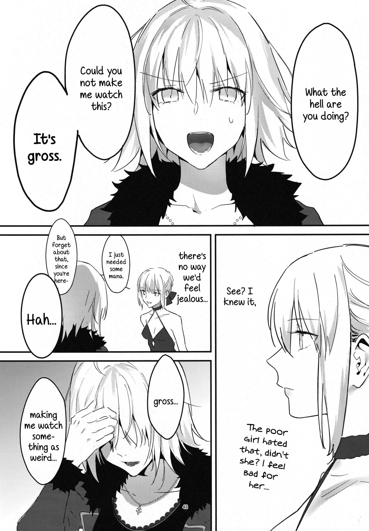 (C100) [Kindou Shoujo (nipi)]Artoria Alter x Jeanne Alter Sairokushuu(Fate/Grand Order) [English] [SDTLs] Page 48