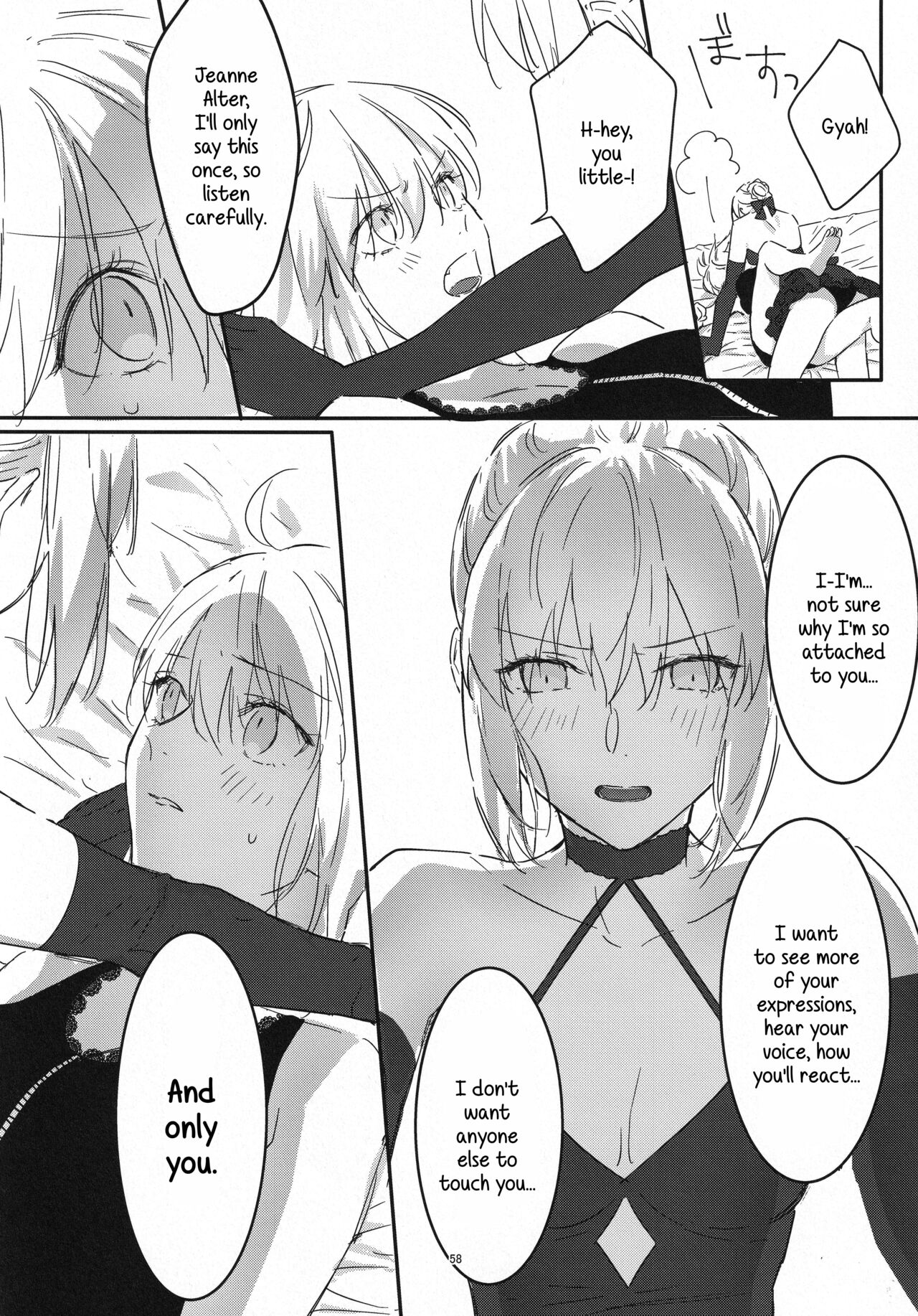 (C100) [Kindou Shoujo (nipi)]Artoria Alter x Jeanne Alter Sairokushuu(Fate/Grand Order) [English] [SDTLs] Page 58