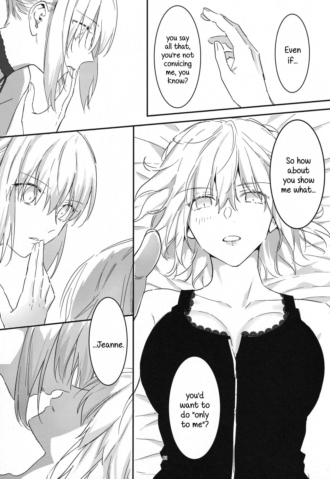 (C100) [Kindou Shoujo (nipi)]Artoria Alter x Jeanne Alter Sairokushuu(Fate/Grand Order) [English] [SDTLs] Page 61