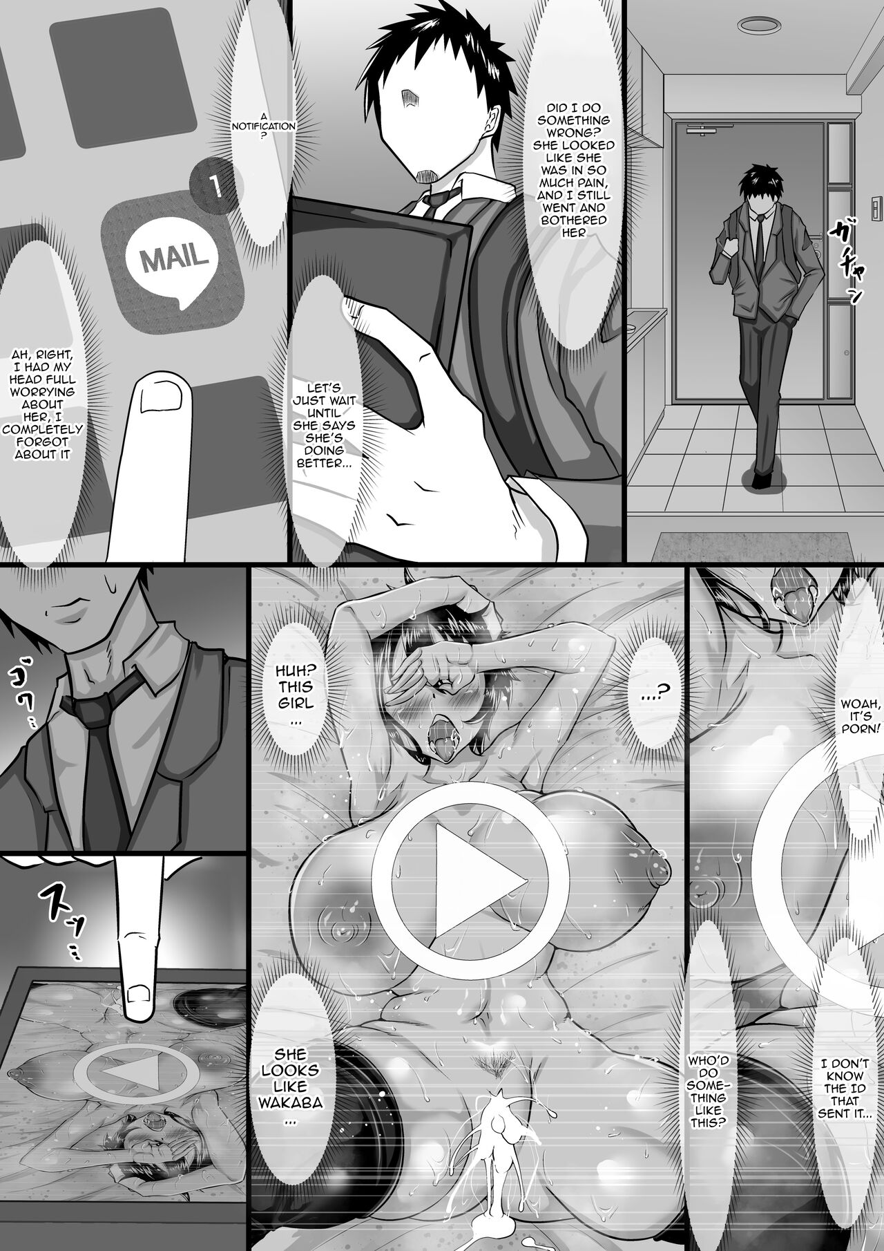 [Chae]Furin Chuudoku ni Natta Kanojo wa Yori Tsuyoi Shigeki o Motomete Netorare Douga o Kareshi ni Okuru | A Girlfriend Addicted to Cheating Sends a Netorare Video To Her Boyfriend In Search of Greater Stimulus[English] {Doujins.com} Page 62
