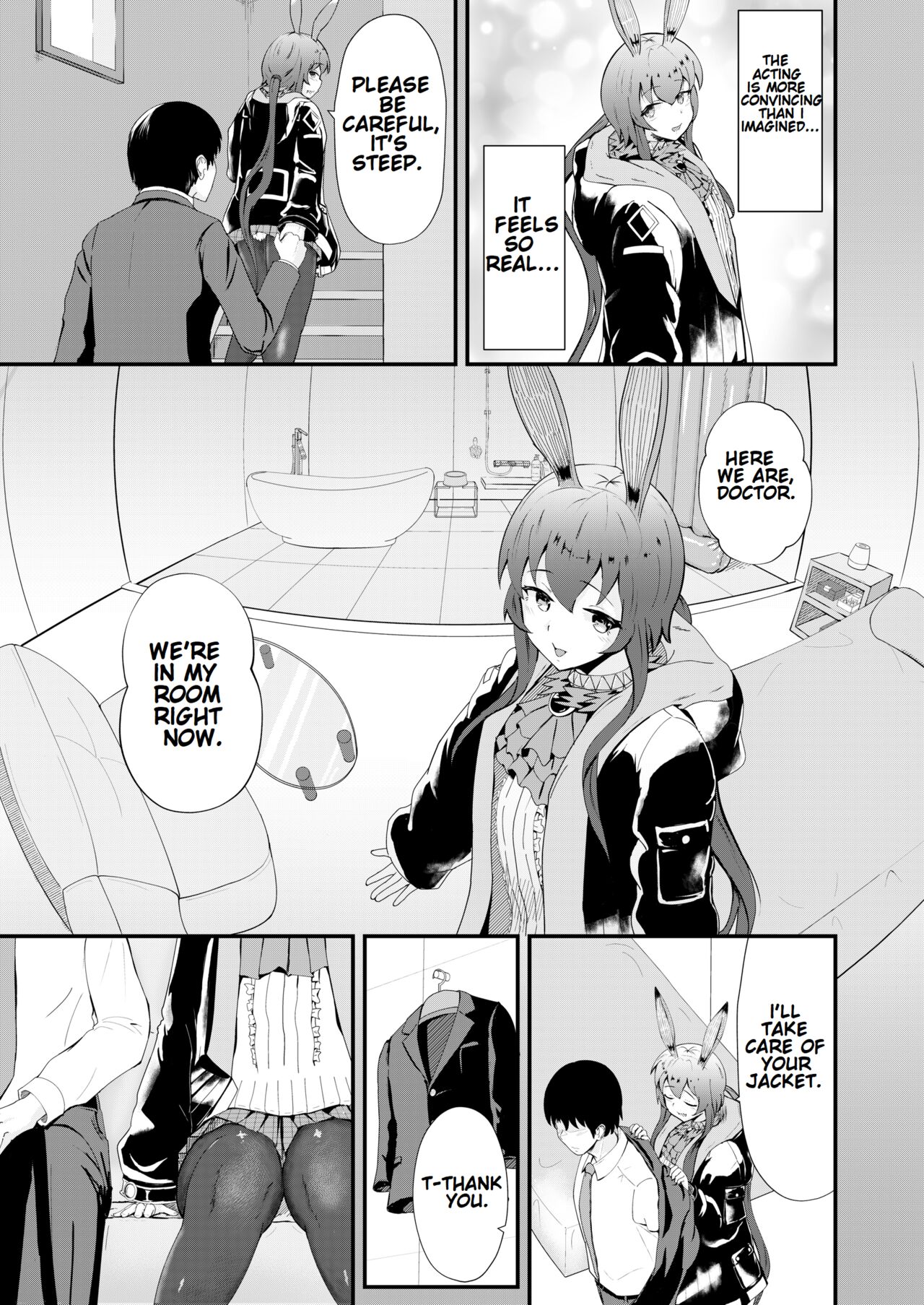 [Haneda Tomo]Honmono ja Nakute mo ~Cosplay Soap Amiya Hen~ Zenpen | Even If It's Not Real - Cosplay Soapland Amiya - First Part(Arknights) [English] Page 7
