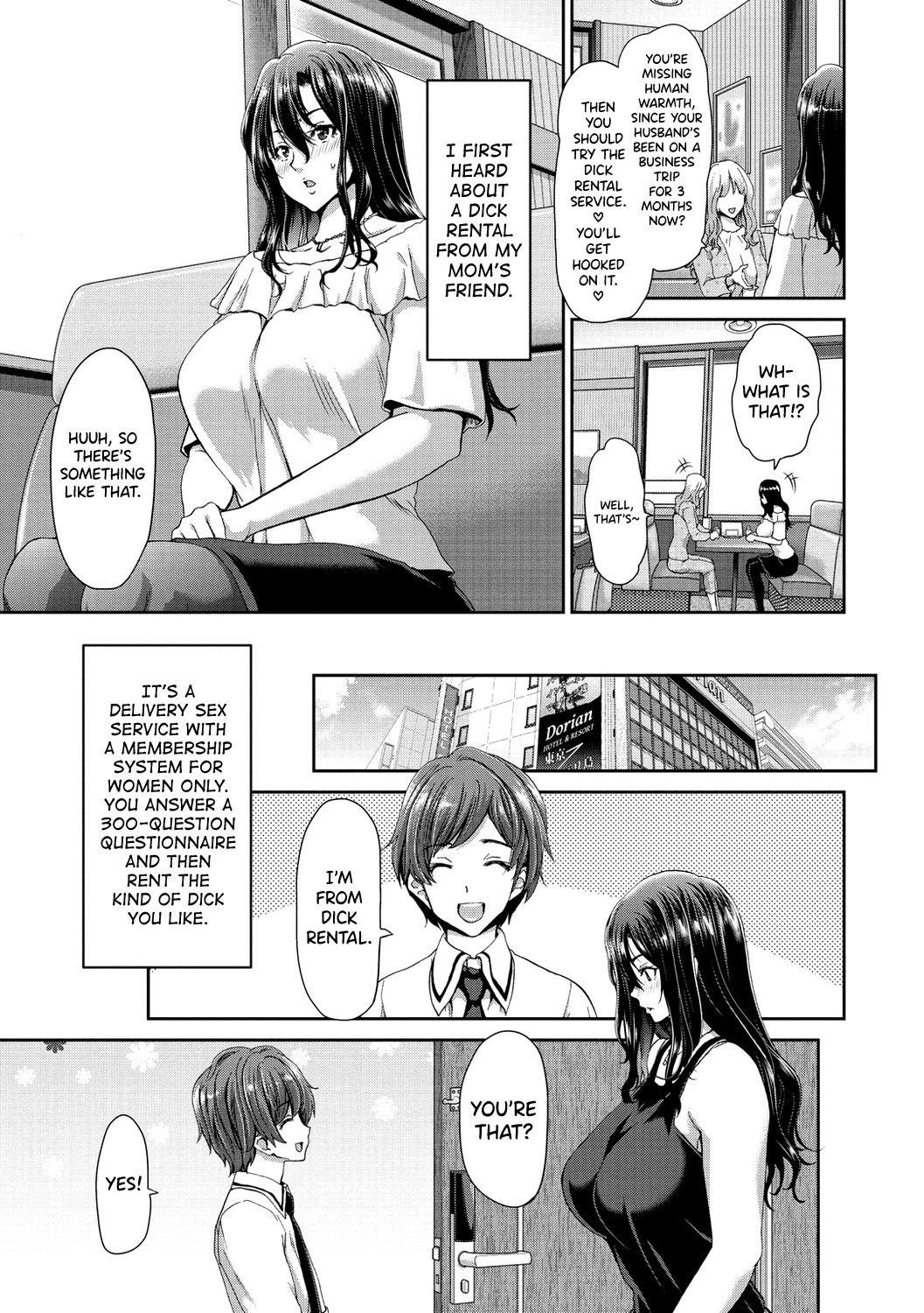 [Hori Hiroaki]Ochinchin Rental - Rent a dick, and ride!![English] [biribiri] [Digital] Page 3