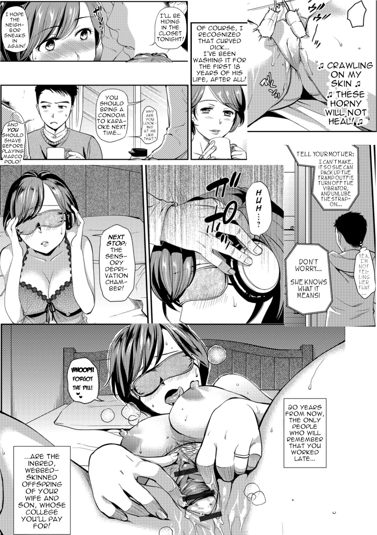 [Ohsaka Minami]Mekakushi Inbo | Blindfolded, Lewd Mother(Kogare Tsuma, Haha Ijiri) [English] [menospeaknihongo] [Digital] Page 20