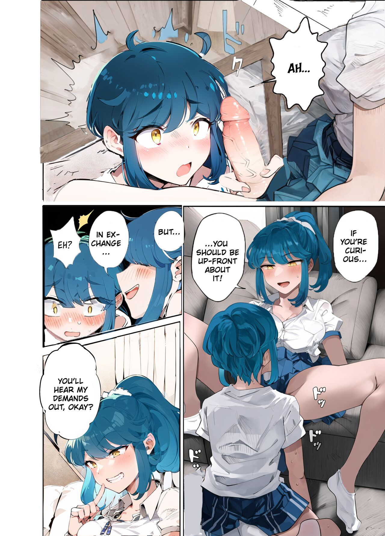 [blue lung]Uchi no Aneki wa Kyokon desu | My Well-Hung Older Sister[English] [Colorized] [AI Generated] Page 13