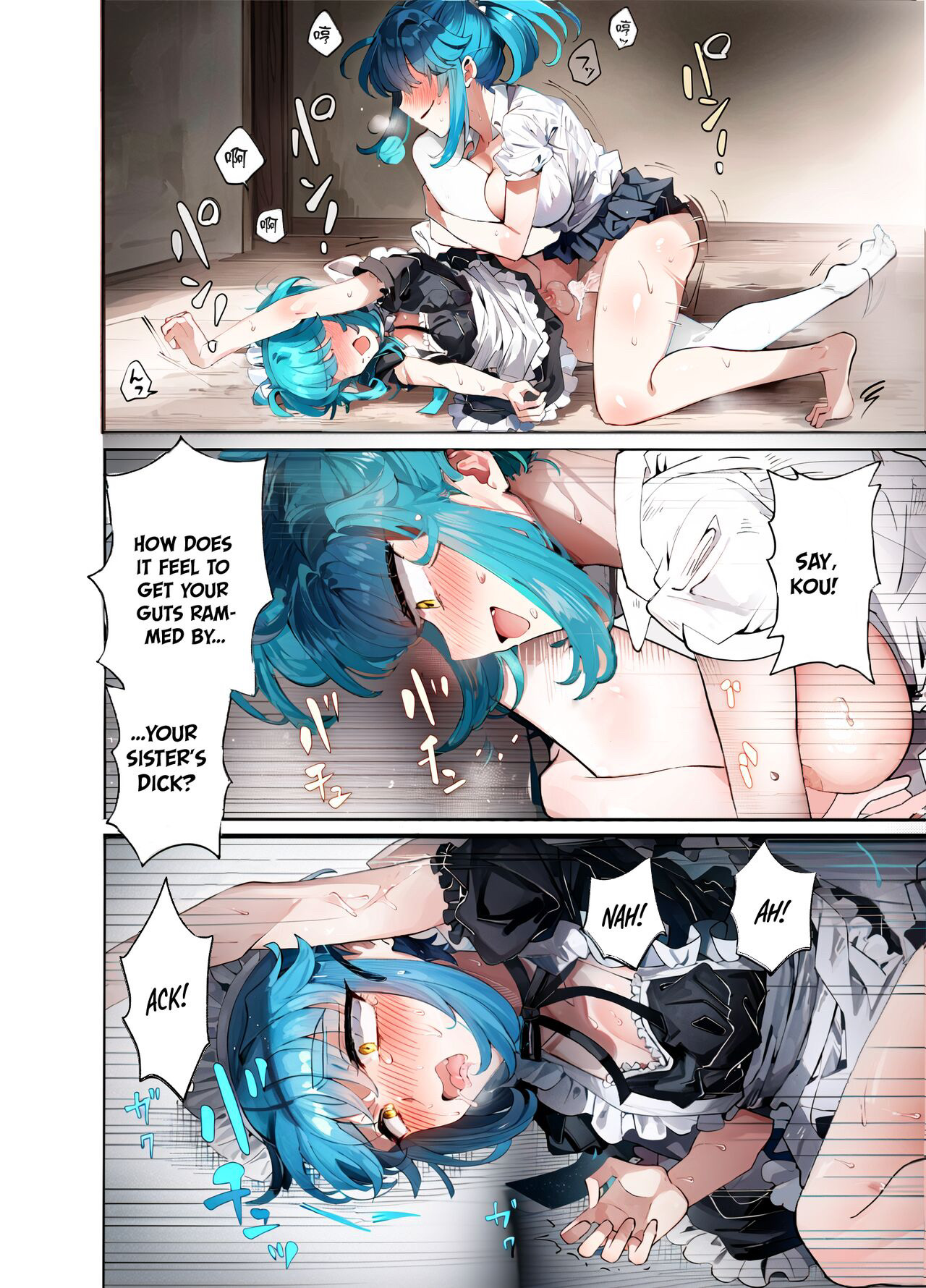 [blue lung]Uchi no Aneki wa Kyokon desu | My Well-Hung Older Sister[English] [Colorized] [AI Generated] Page 35