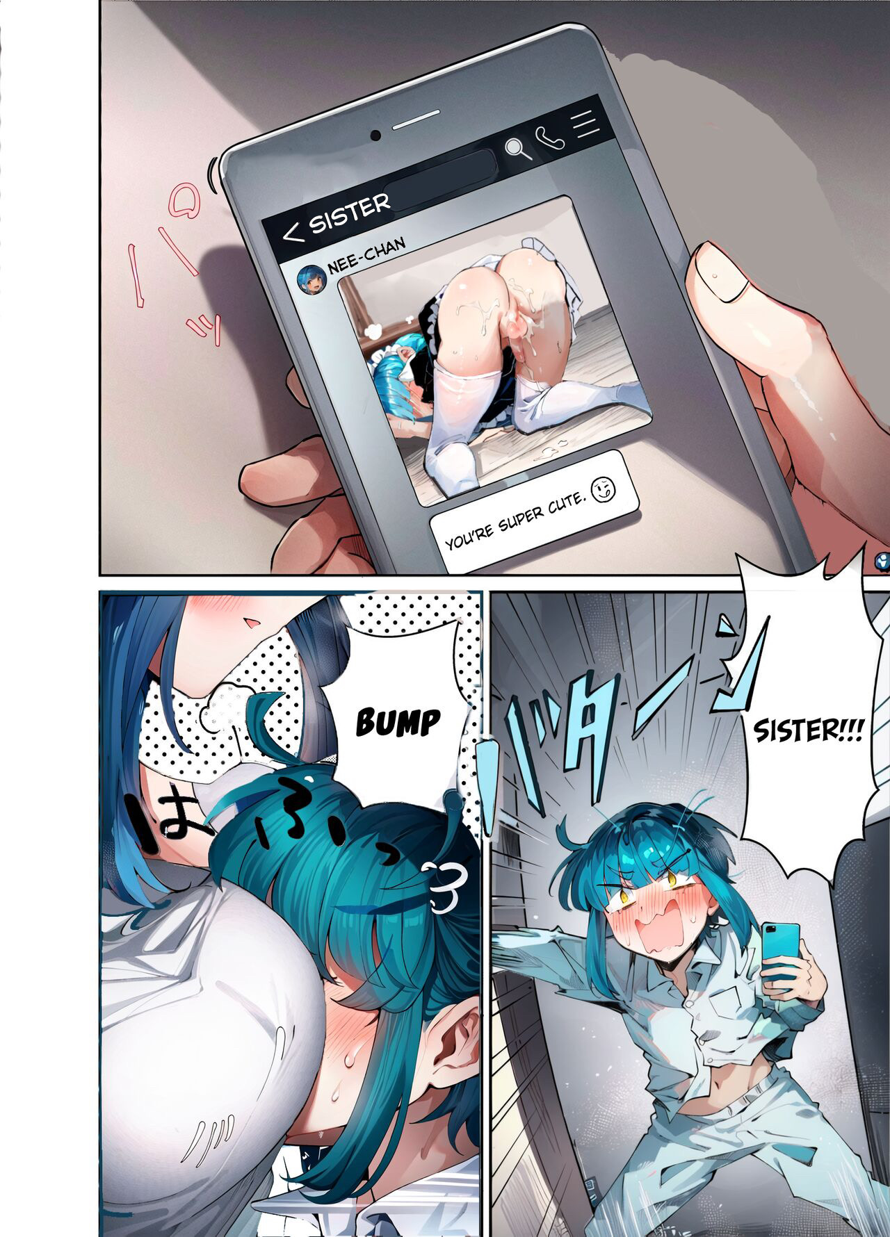 [blue lung]Uchi no Aneki wa Kyokon desu | My Well-Hung Older Sister[English] [Colorized] [AI Generated] Page 45