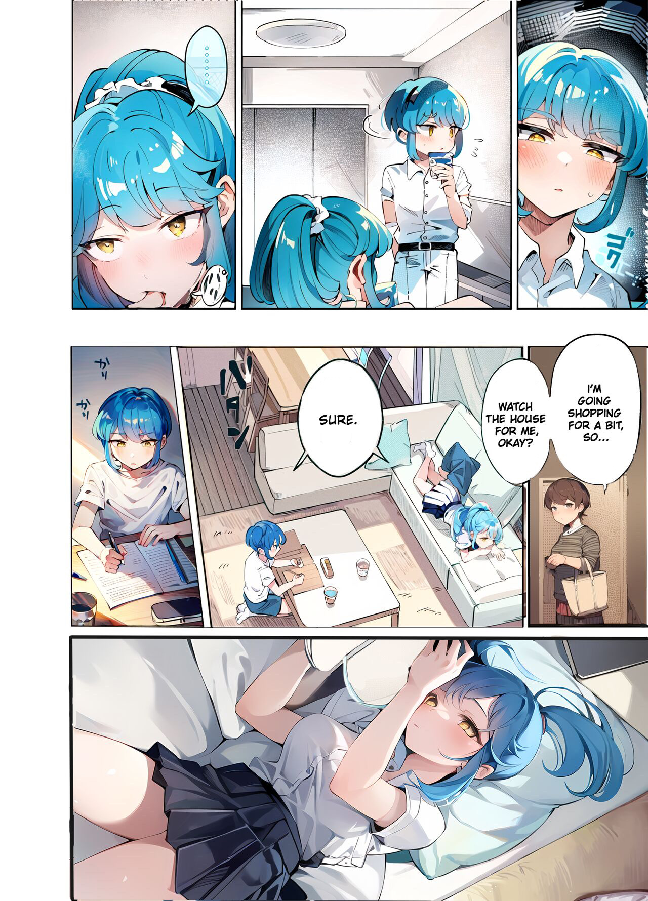 [blue lung]Uchi no Aneki wa Kyokon desu | My Well-Hung Older Sister[English] [Colorized] [AI Generated] Page 7