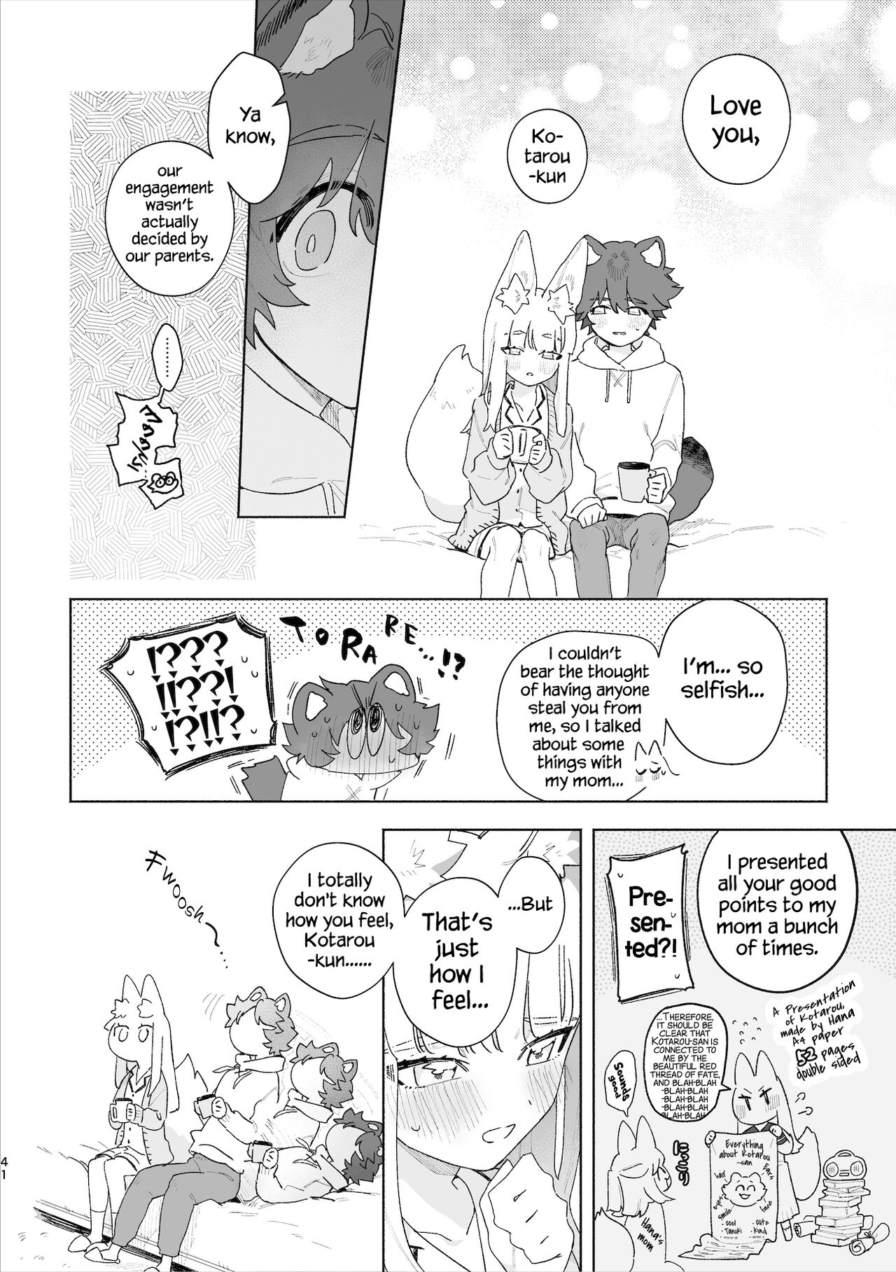 [pink carrot (usachanGET)]Otoko ga Uke - Kitsune-chan X Tanuki-kun | ♂ ga uke. Kitsune-chan × tanuki-kun[English] [Tabunne Scans] [Digital] Page 42