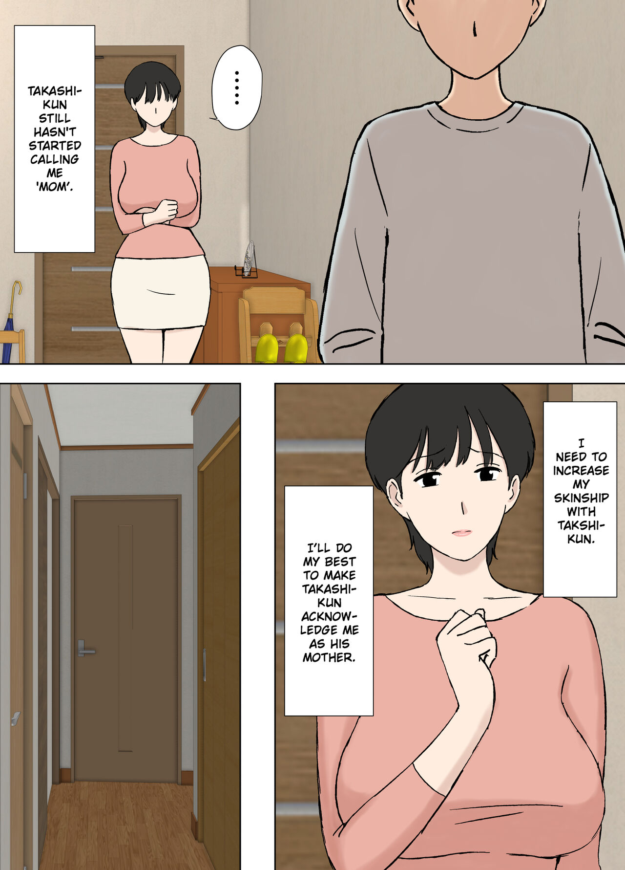 [Urakan]Juujun Mama no Chizuru-san to Otto no Tsurego | The Obedient Chizuru-san And Her Stepchild[English][Chalklog] Page 7